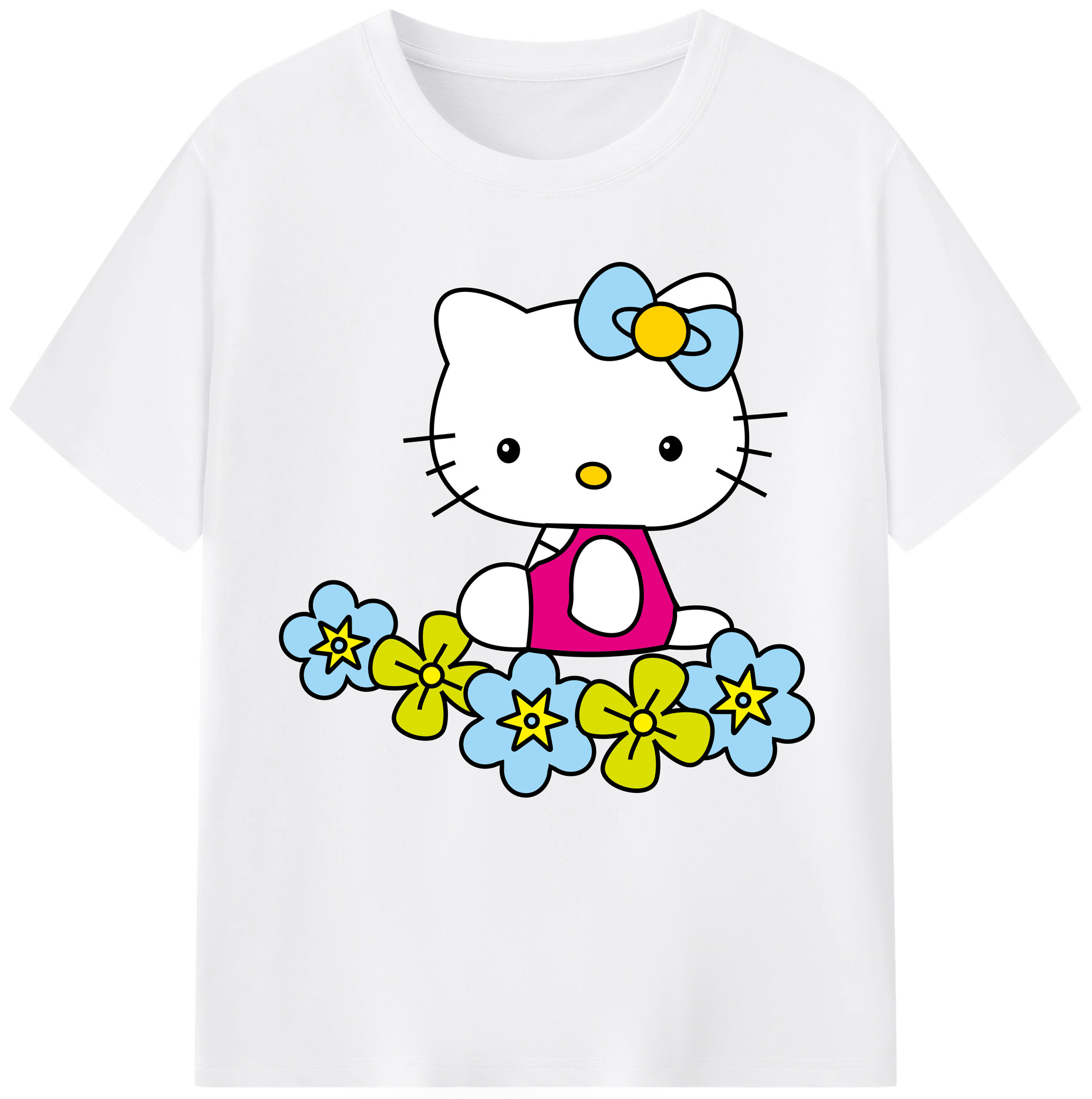 （画像用） Hello Kitty ハローキティ 綿100％半袖Tシャツ（フロントプリント）