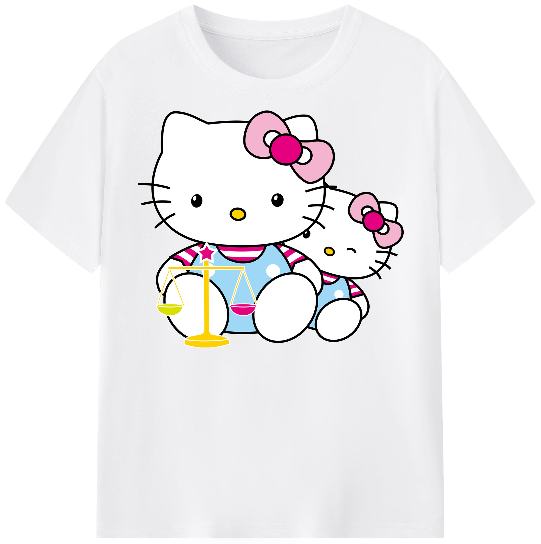 （画像用） Hello Kitty ハローキティ 綿100％半袖Tシャツ（フロントプリント）