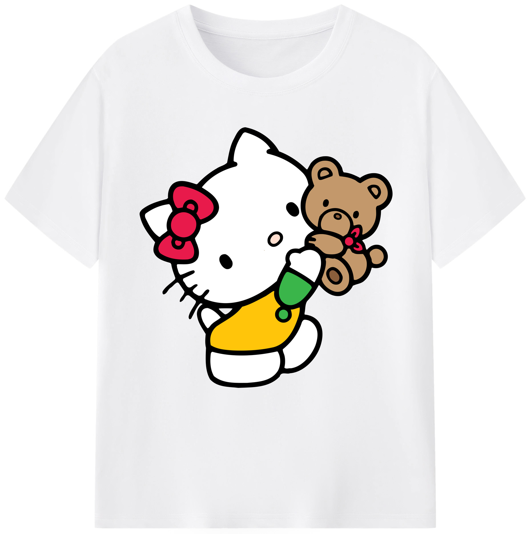（画像用） Hello Kitty ハローキティ 綿100％半袖Tシャツ（フロントプリント）