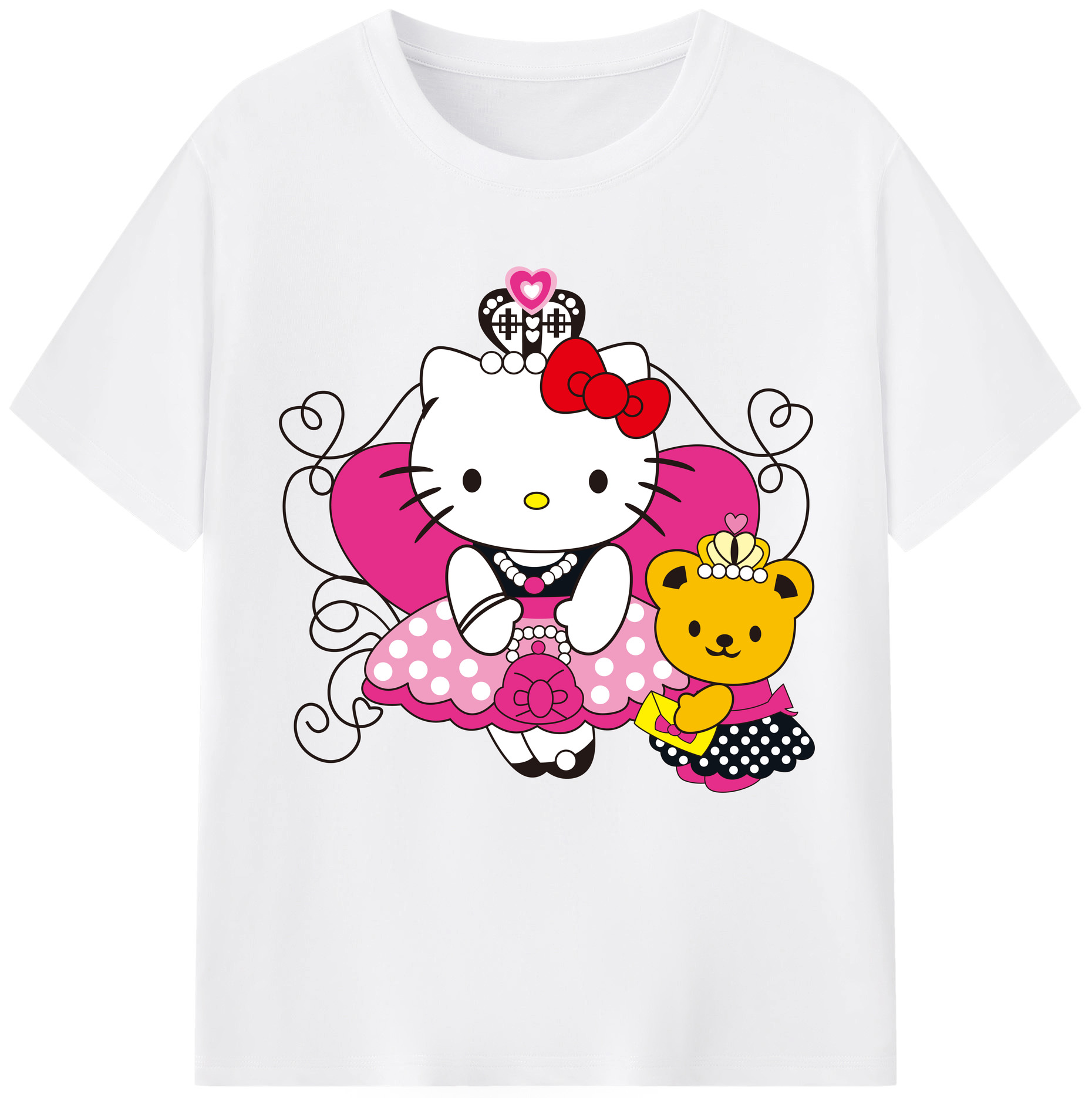 （画像用） Hello Kitty ハローキティ 綿100％半袖Tシャツ（フロントプリント）