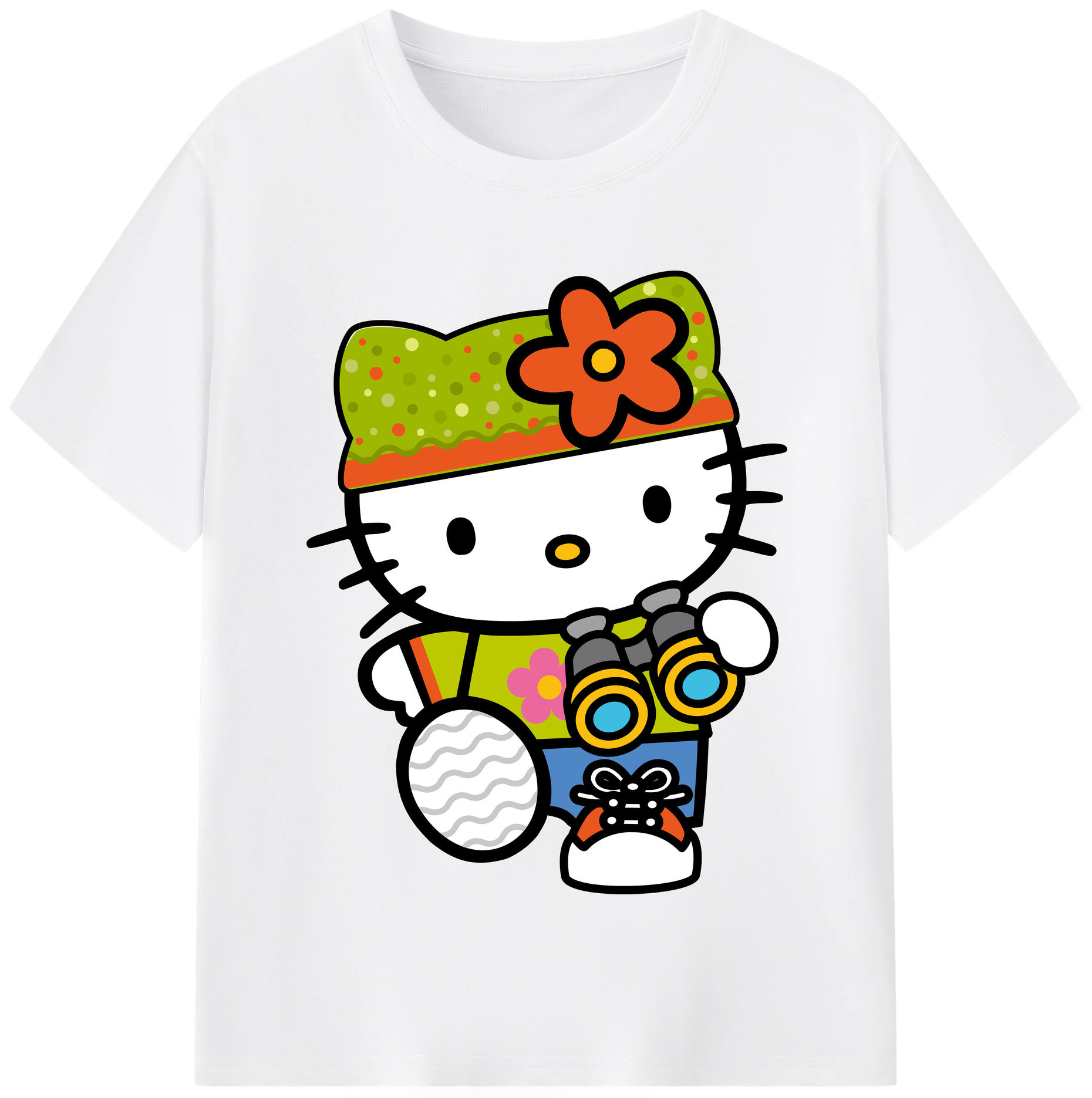 （画像用） Hello Kitty ハローキティ 綿100％半袖Tシャツ（フロントプリント）