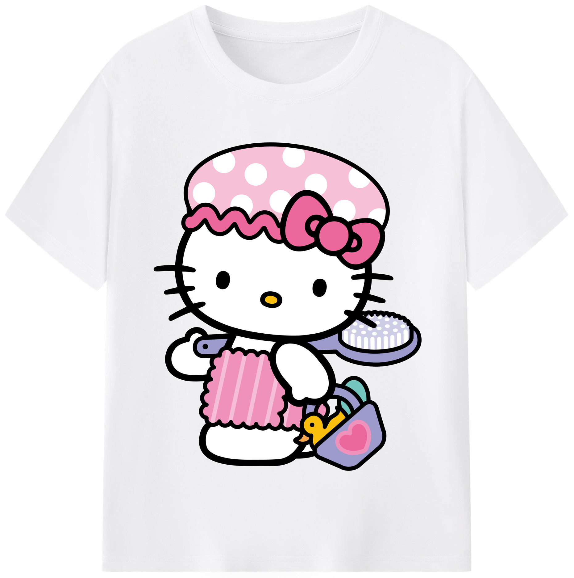 （画像用） Hello Kitty ハローキティ 綿100％半袖Tシャツ（フロントプリント）