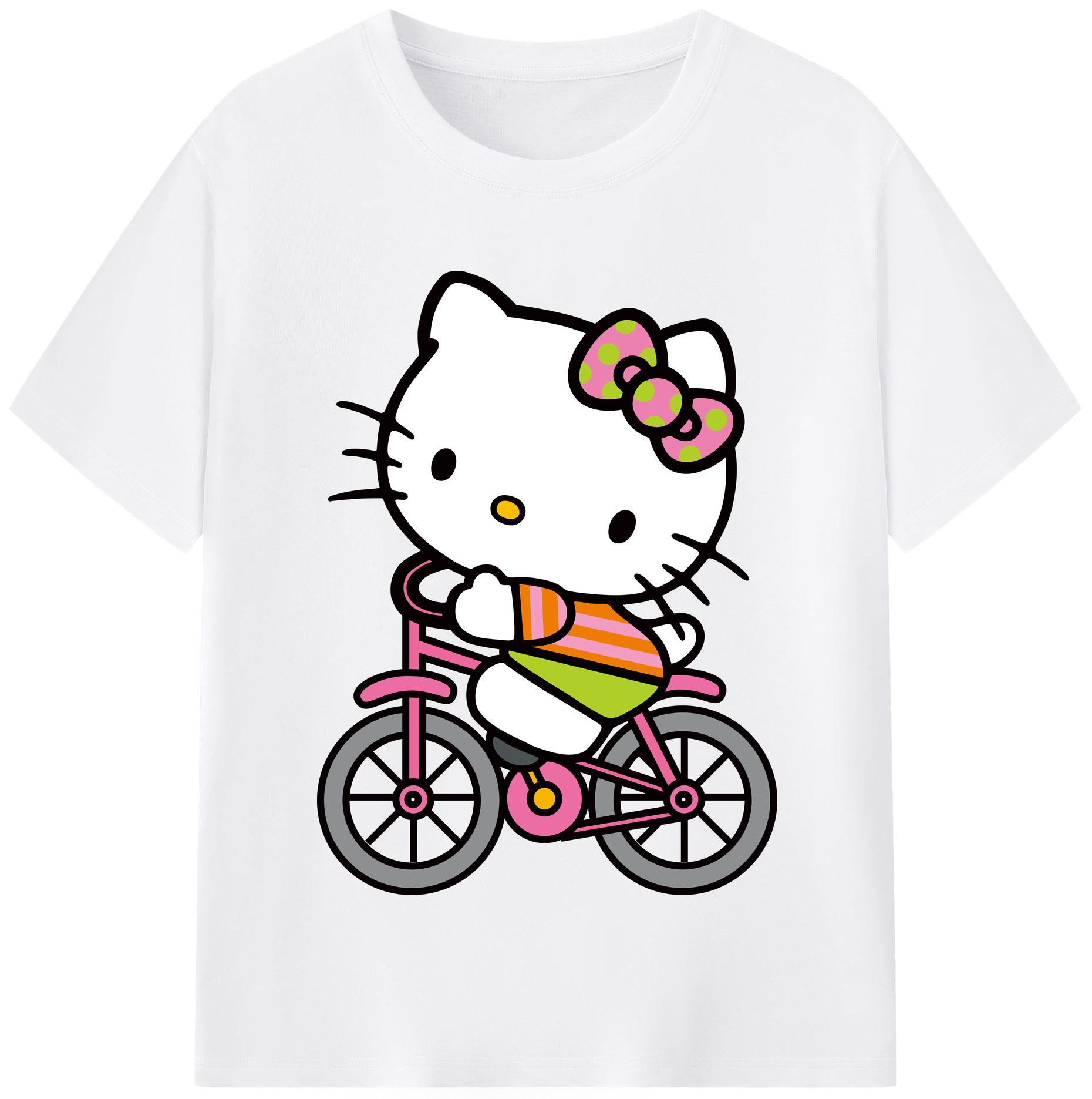 （画像用） Hello Kitty ハローキティ 綿100％半袖Tシャツ（フロントプリント）