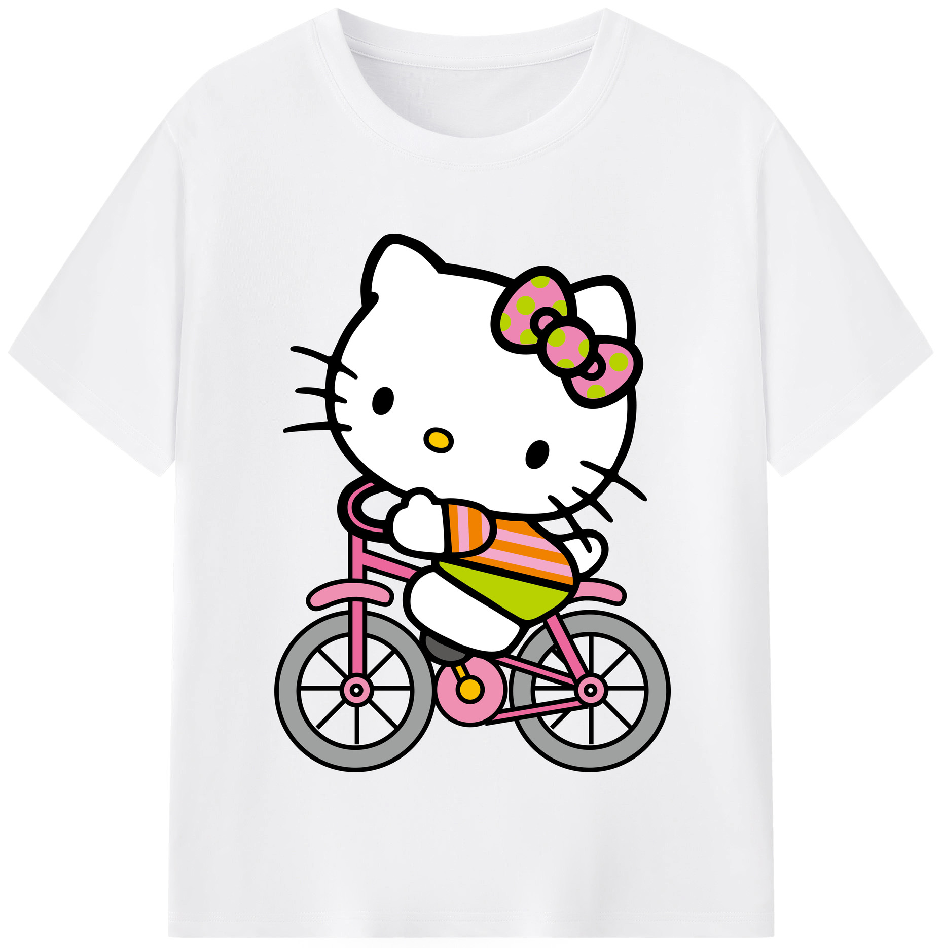 （画像用） Hello Kitty ハローキティ 綿100％半袖Tシャツ（フロントプリント）