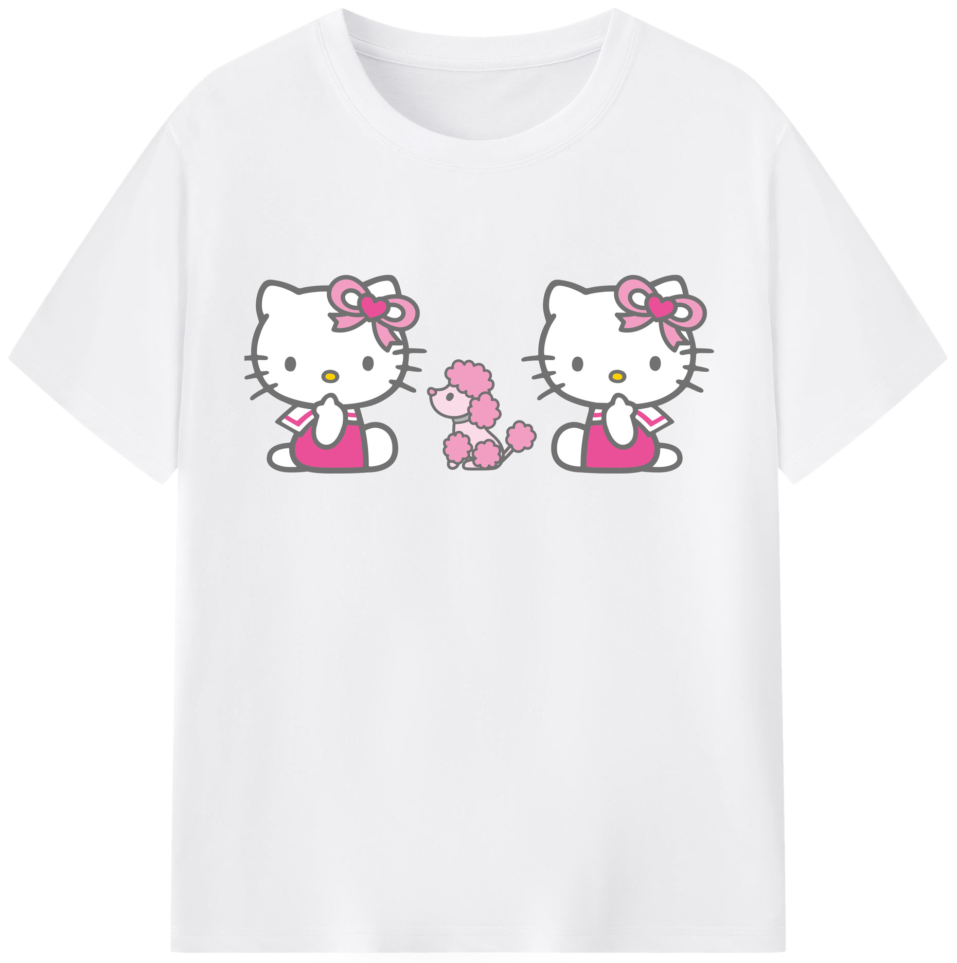 （画像用） Hello Kitty ハローキティ 綿100％半袖Tシャツ（フロントプリント）