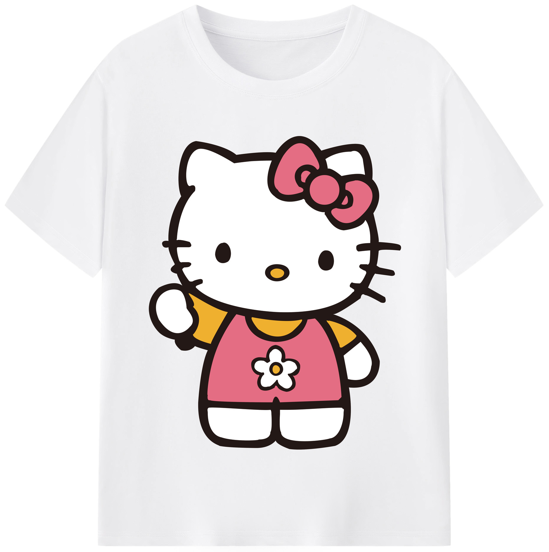 （画像用） Hello Kitty ハローキティ 綿100％半袖Tシャツ（フロントプリント）