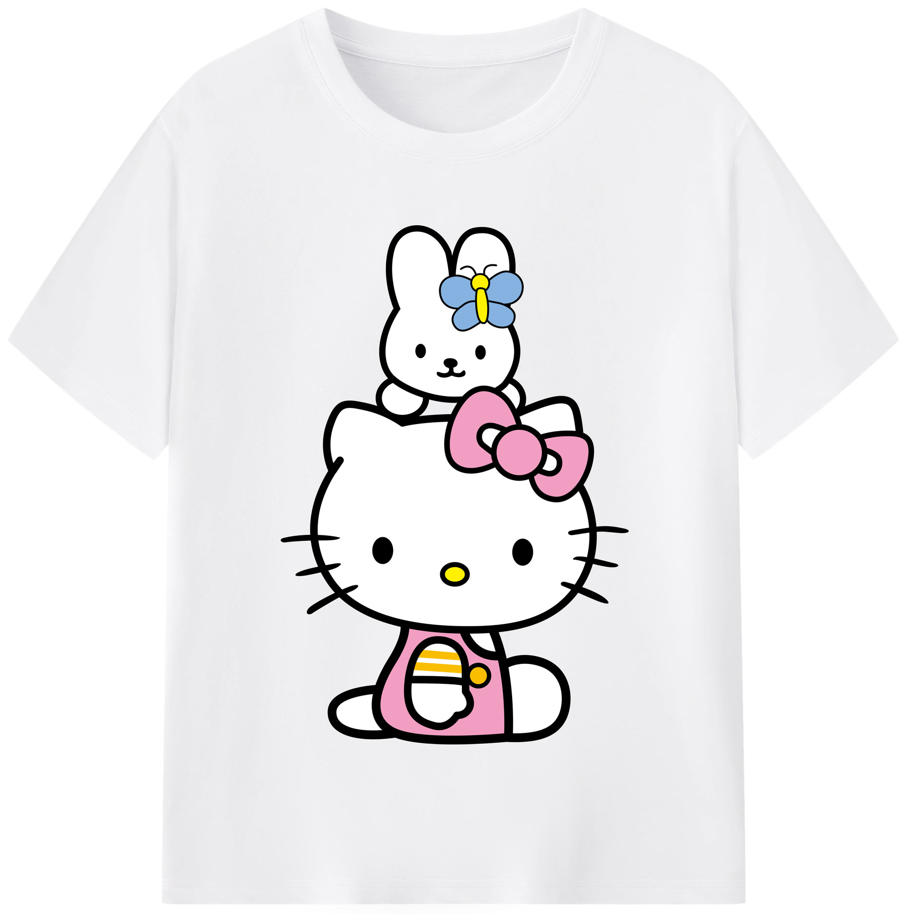 （画像用） Hello Kitty ハローキティ 綿100％半袖Tシャツ（フロントプリント）