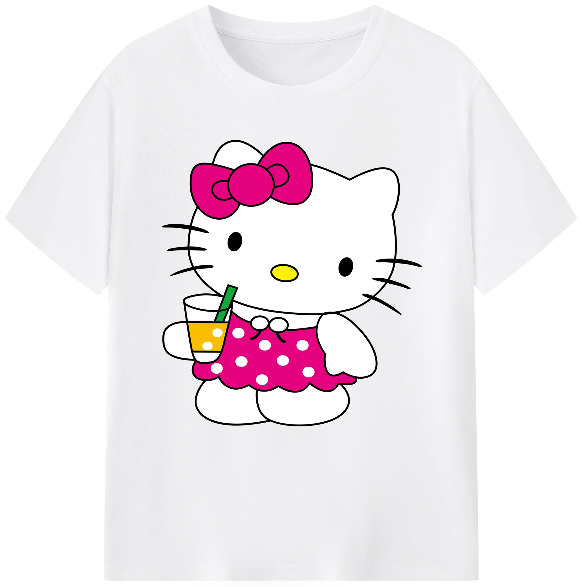 （画像用） Hello Kitty ハローキティ 綿100％半袖Tシャツ（フロントプリント）