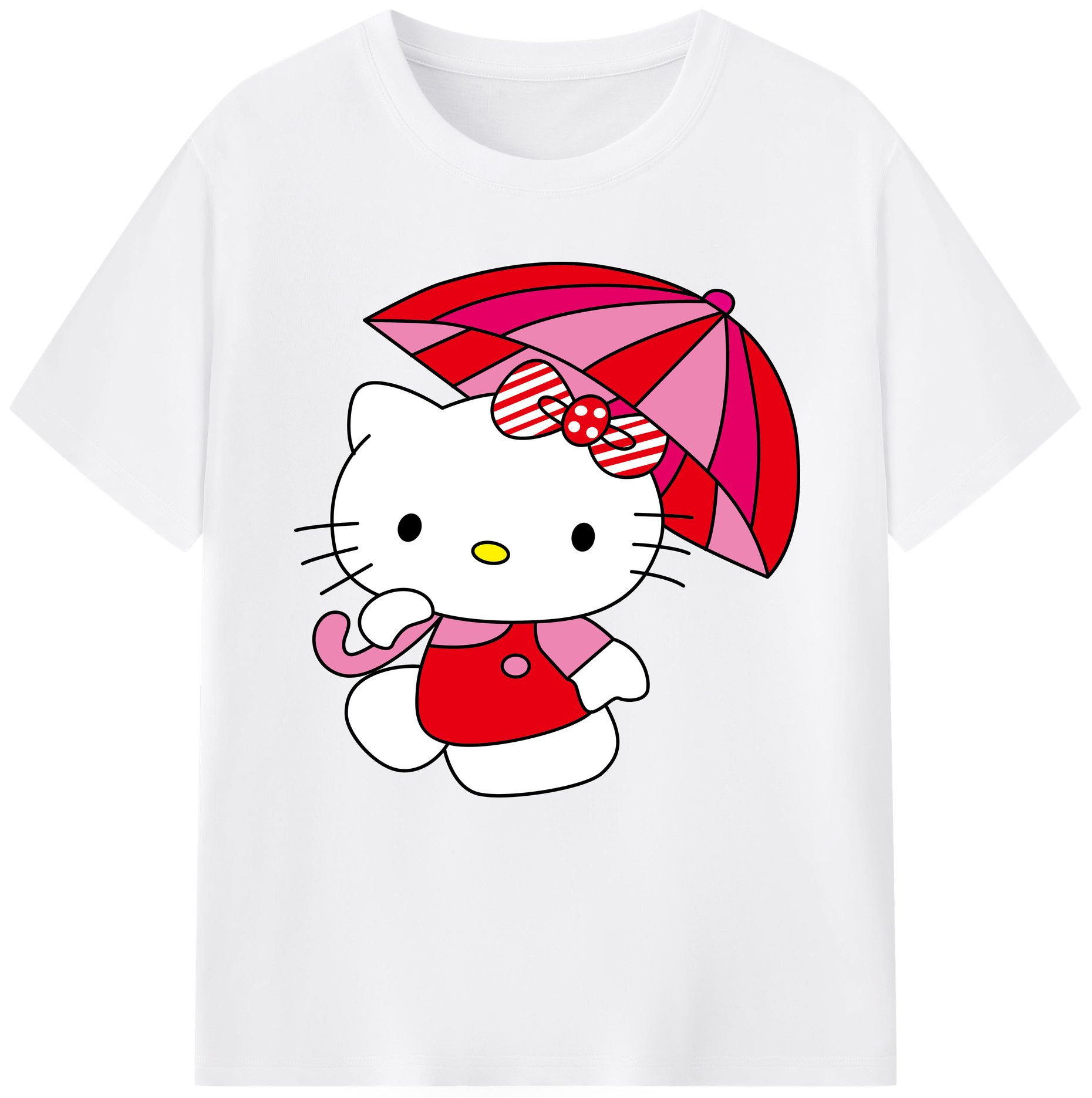 （画像用） Hello Kitty ハローキティ 綿100％半袖Tシャツ（フロントプリント）