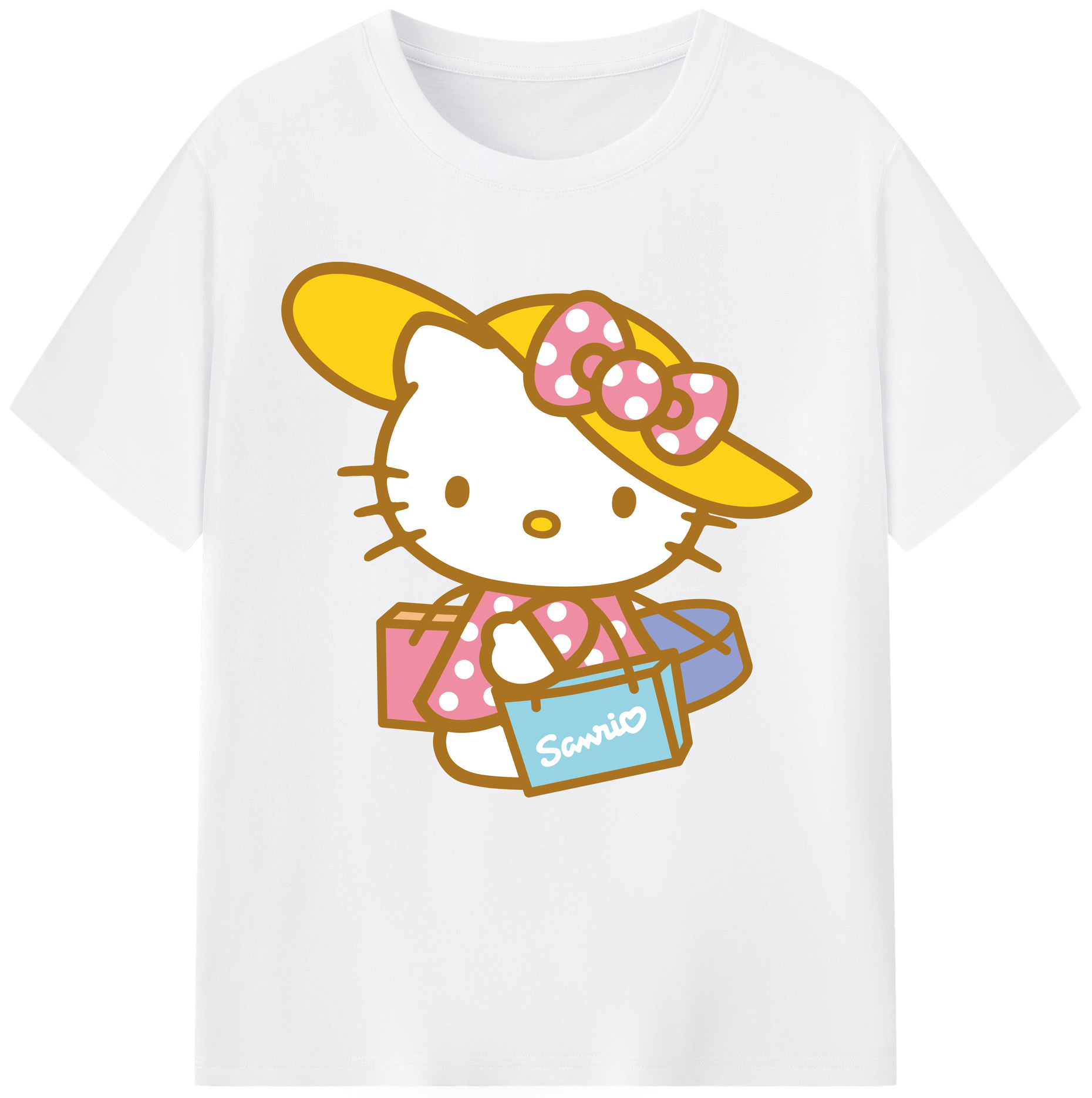 （画像用） Hello Kitty ハローキティ 綿100％半袖Tシャツ（フロントプリント）