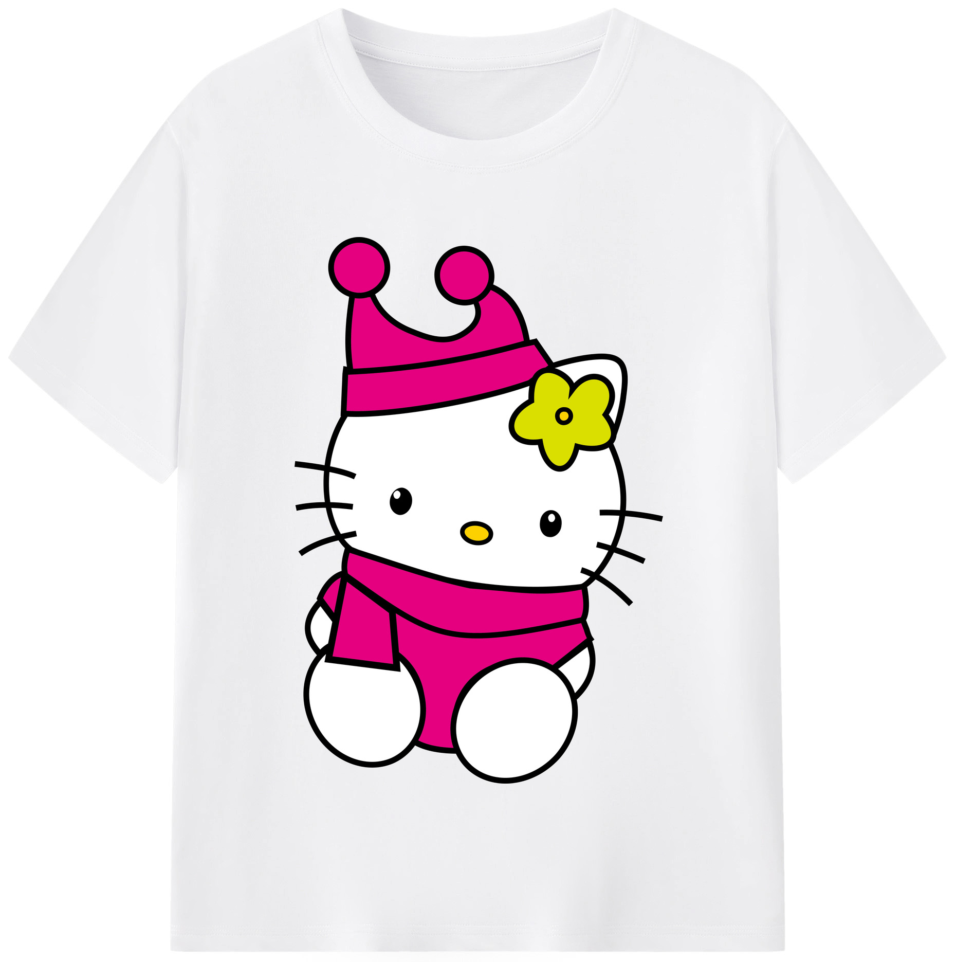 （画像用） Hello Kitty ハローキティ 綿100％半袖Tシャツ（フロントプリント）