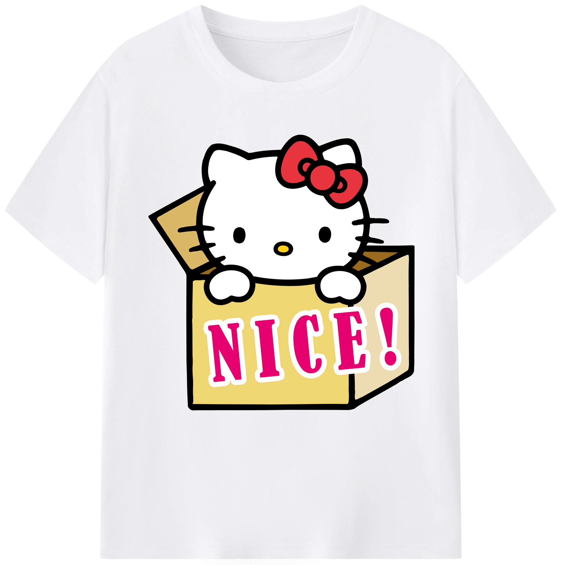 （画像用） Hello Kitty ハローキティ 綿100％半袖Tシャツ（フロントプリント）