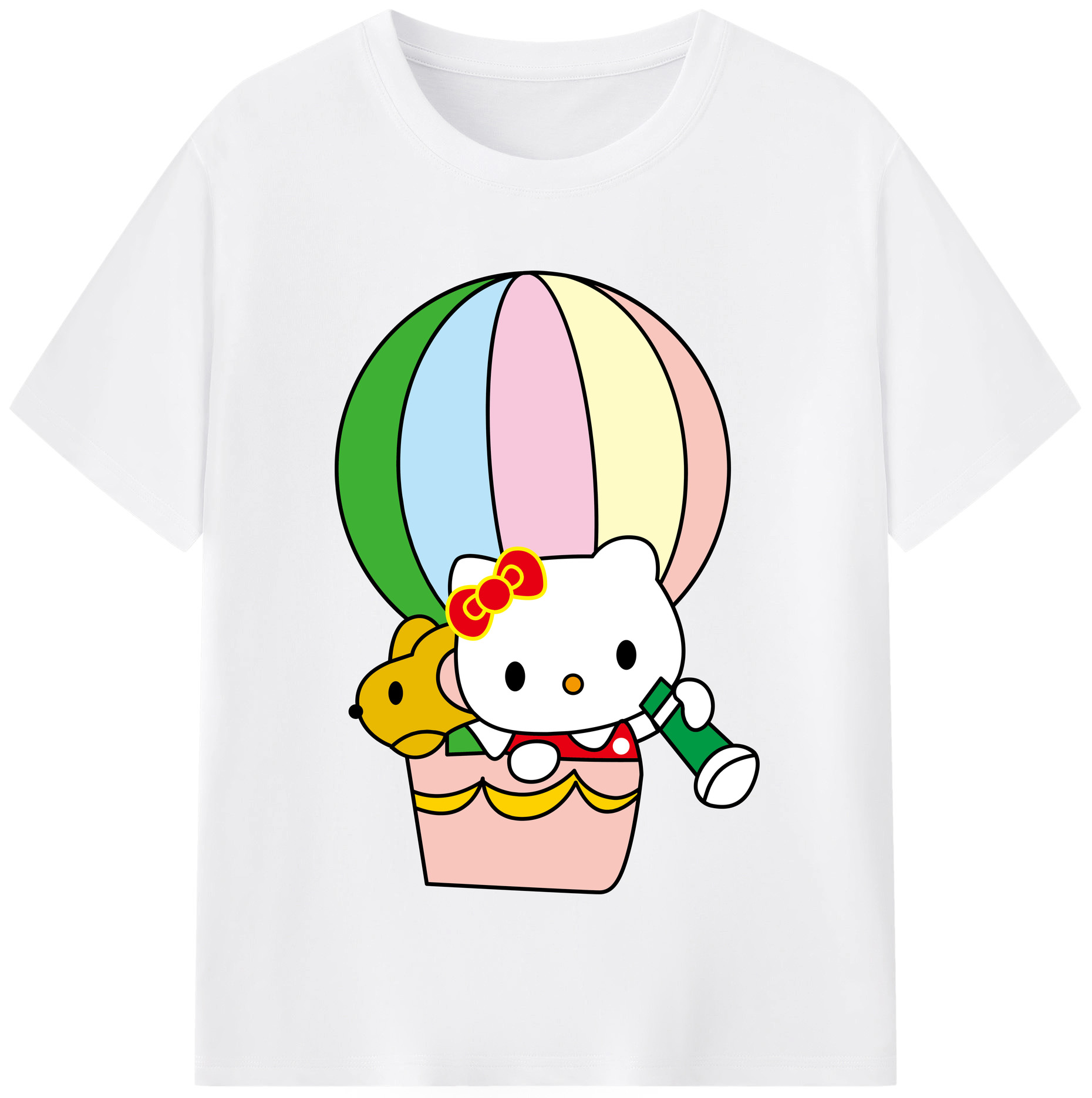 （画像用） Hello Kitty ハローキティ 綿100％半袖Tシャツ（フロントプリント）