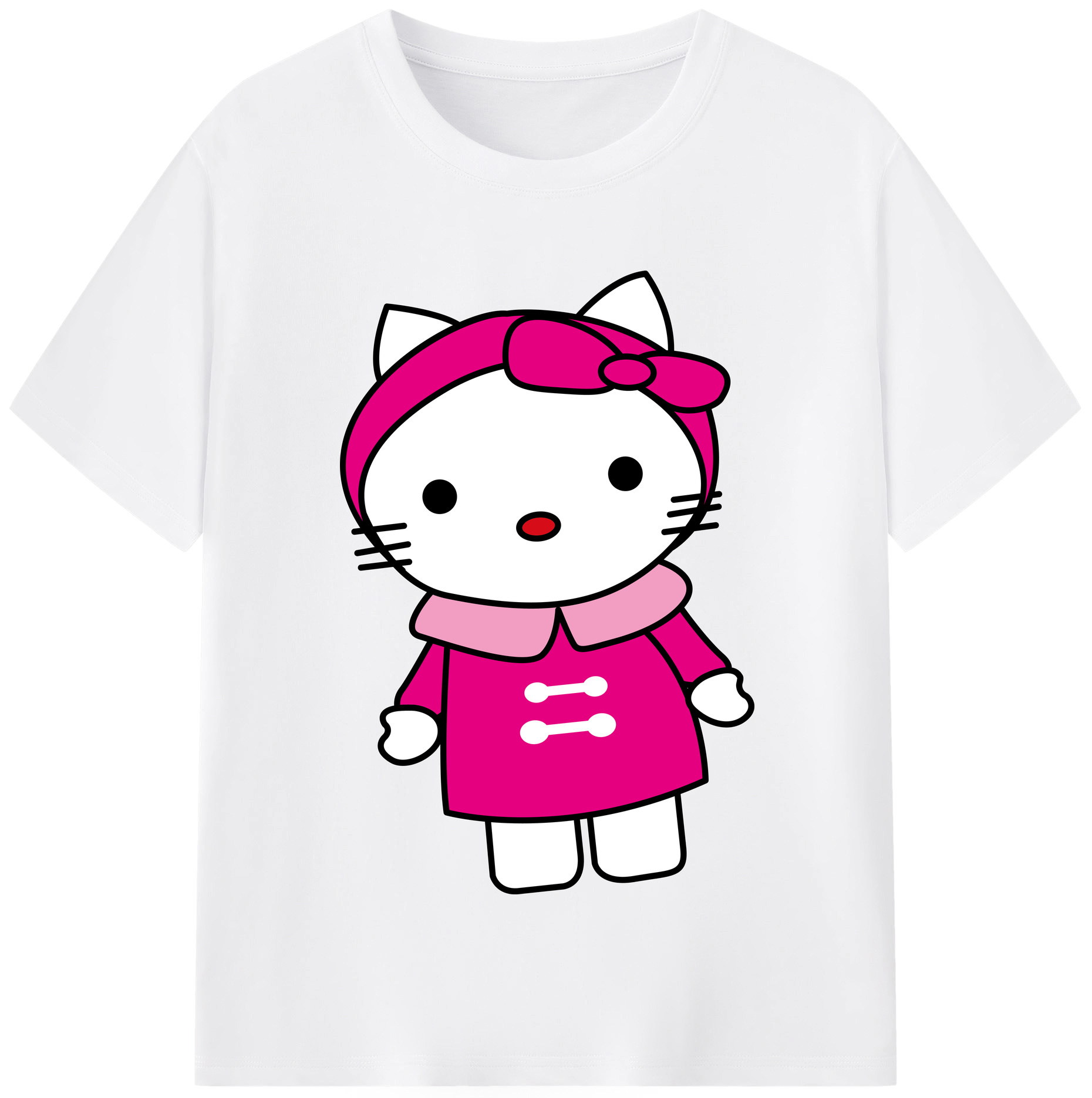 （画像用） Hello Kitty ハローキティ 綿100％半袖Tシャツ（フロントプリント）