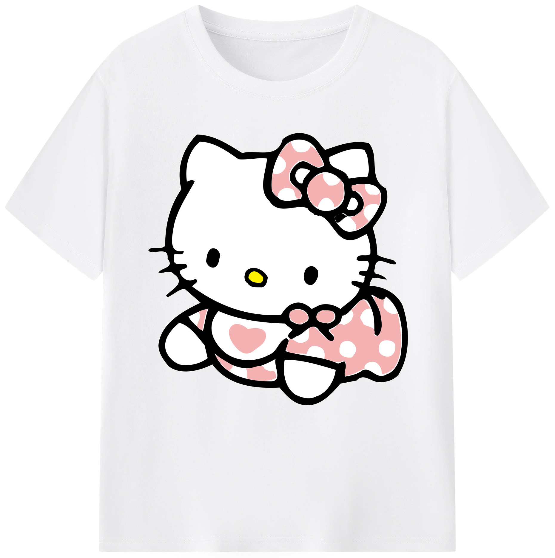 （画像用） Hello Kitty ハローキティ 綿100％半袖Tシャツ（フロントプリント）