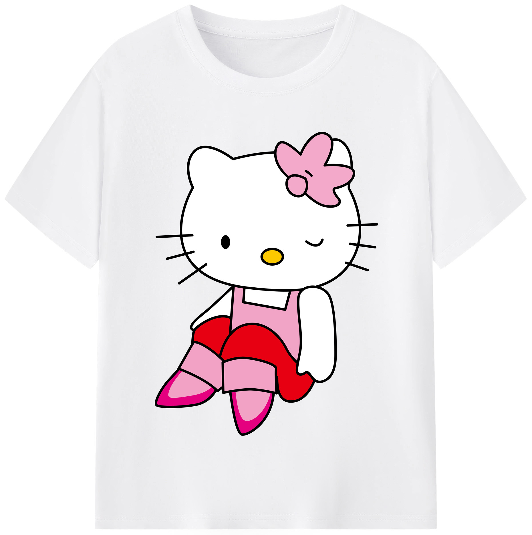 （画像用） Hello Kitty ハローキティ 綿100％半袖Tシャツ（フロントプリント）