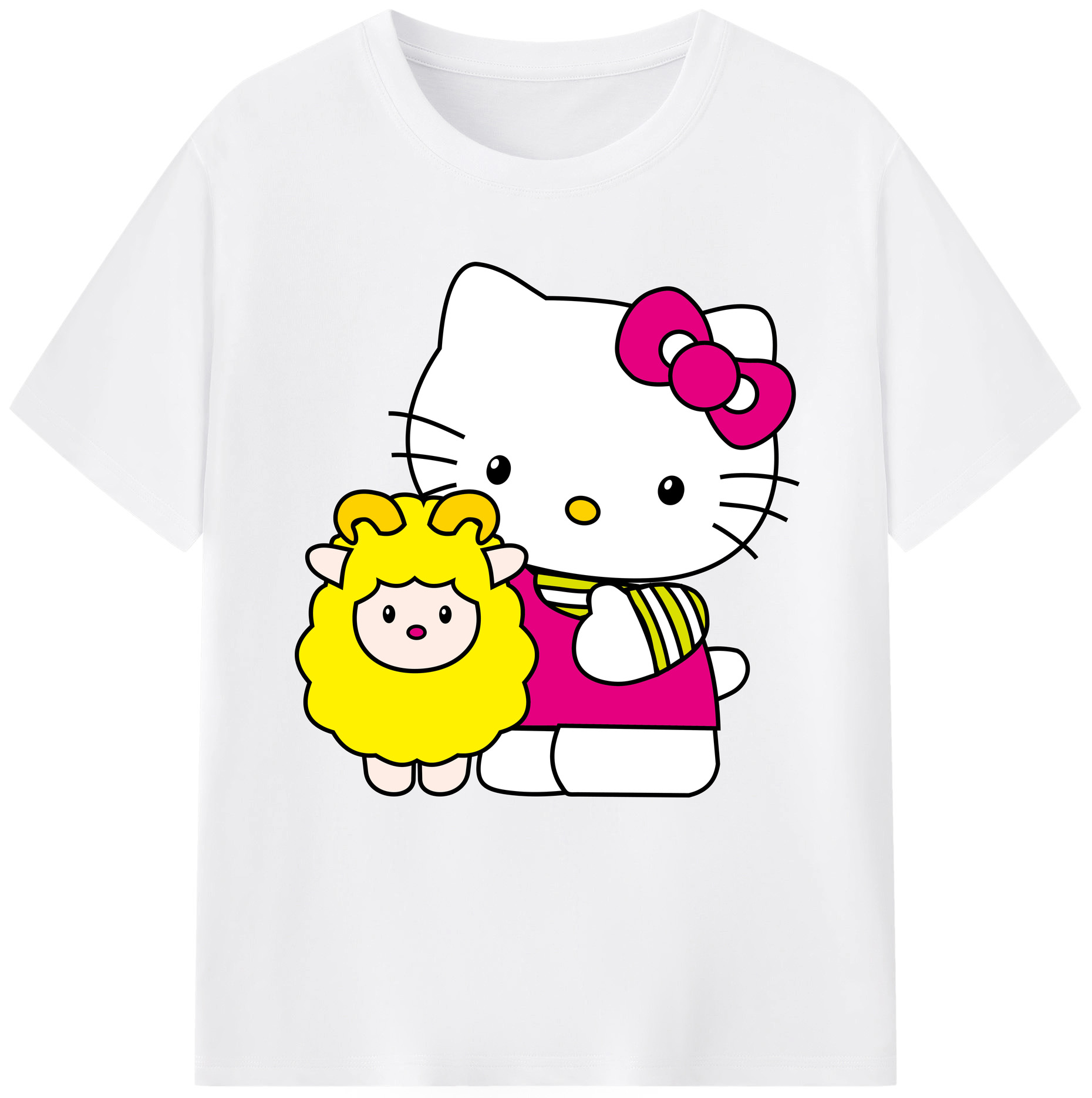 （画像用） Hello Kitty ハローキティ 綿100％半袖Tシャツ（フロントプリント）