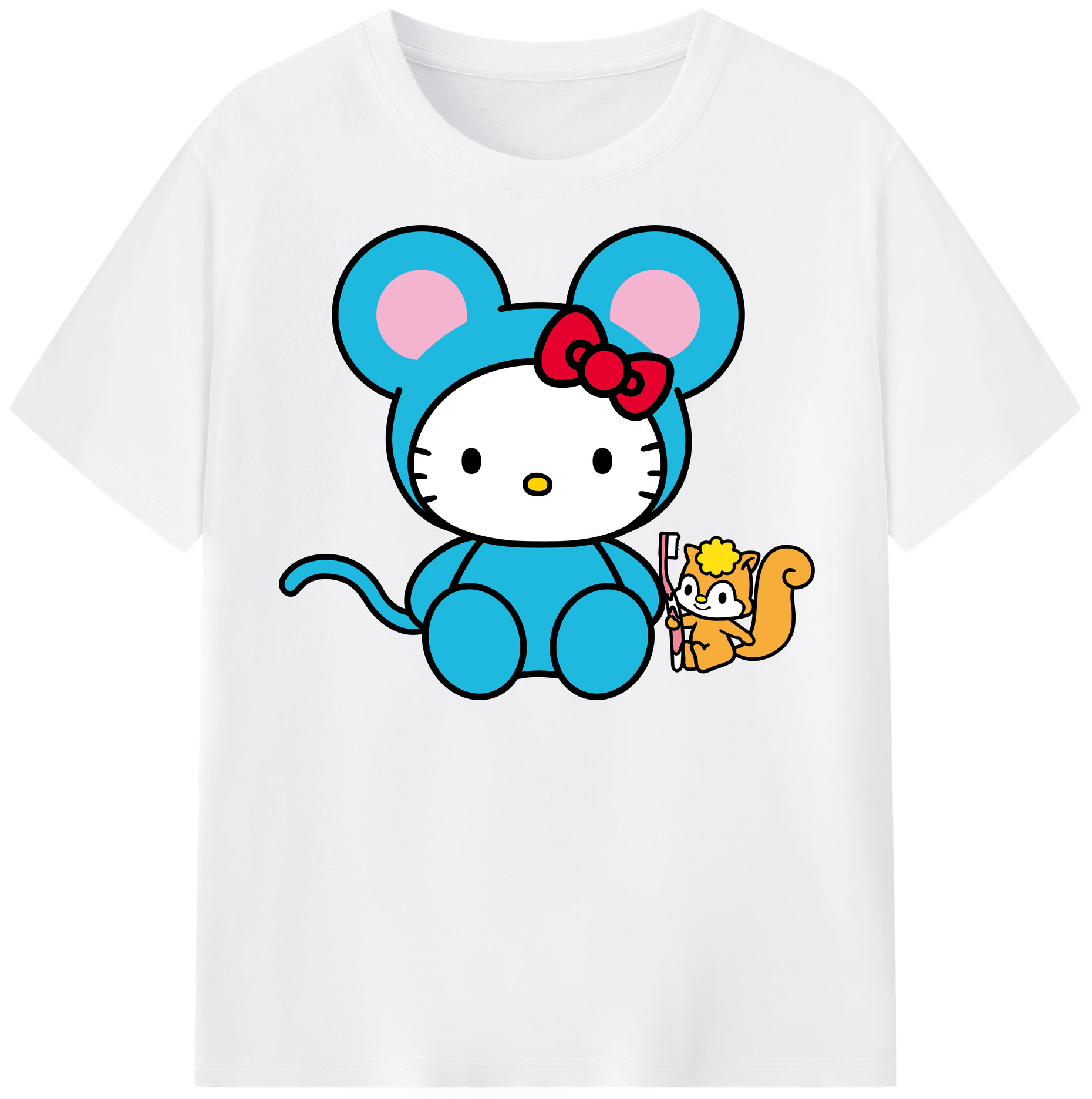 （画像用） Hello Kitty ハローキティ 綿100％半袖Tシャツ（フロントプリント）