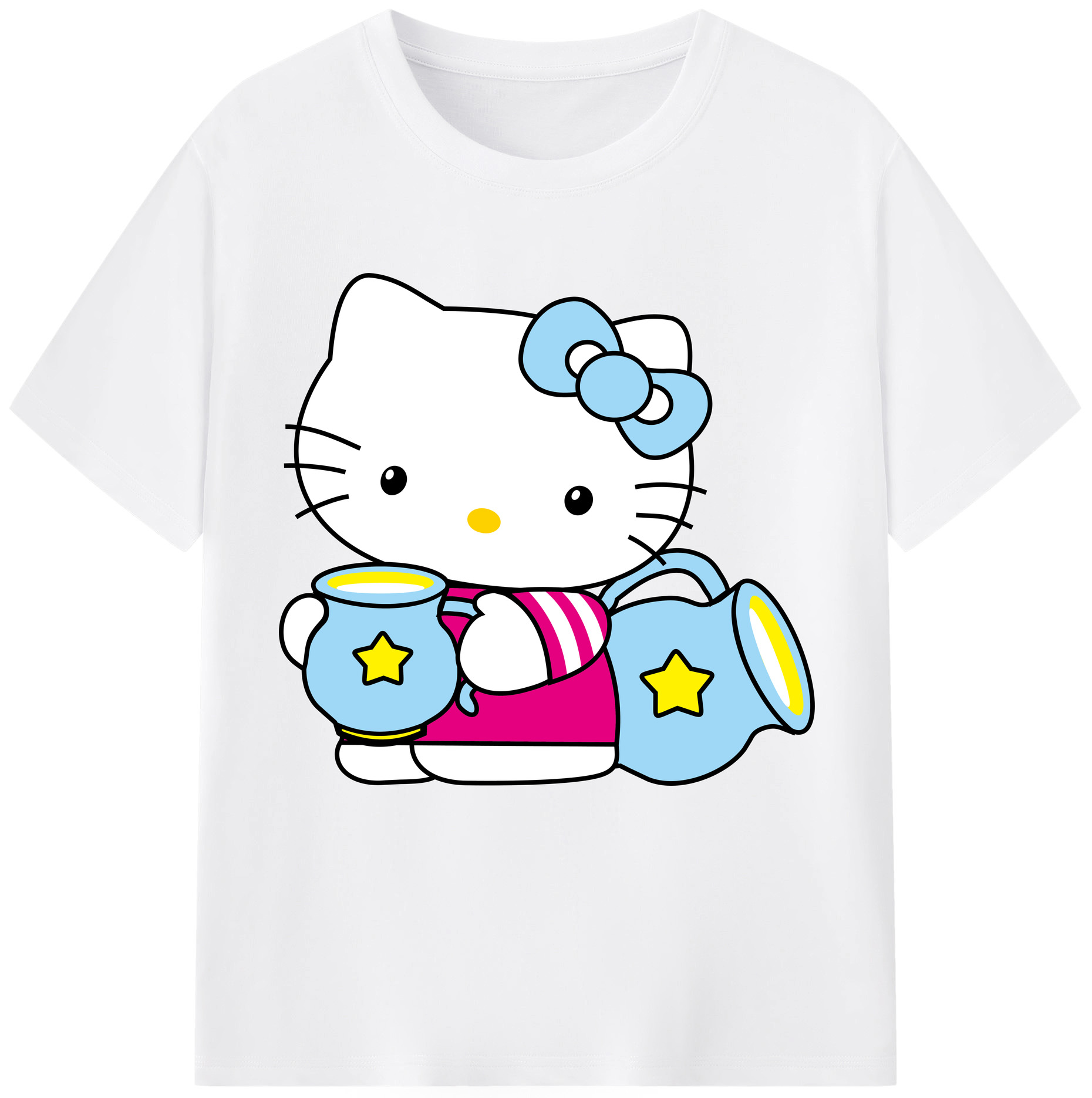 （画像用） Hello Kitty ハローキティ 綿100％半袖Tシャツ（フロントプリント）