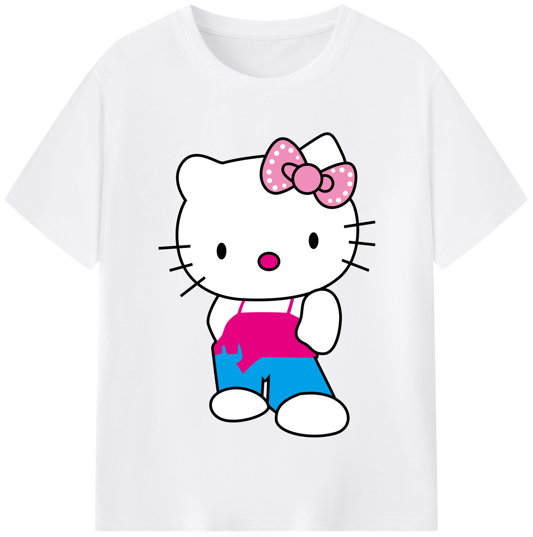 （画像用） Hello Kitty ハローキティ 綿100％半袖Tシャツ（フロントプリント）