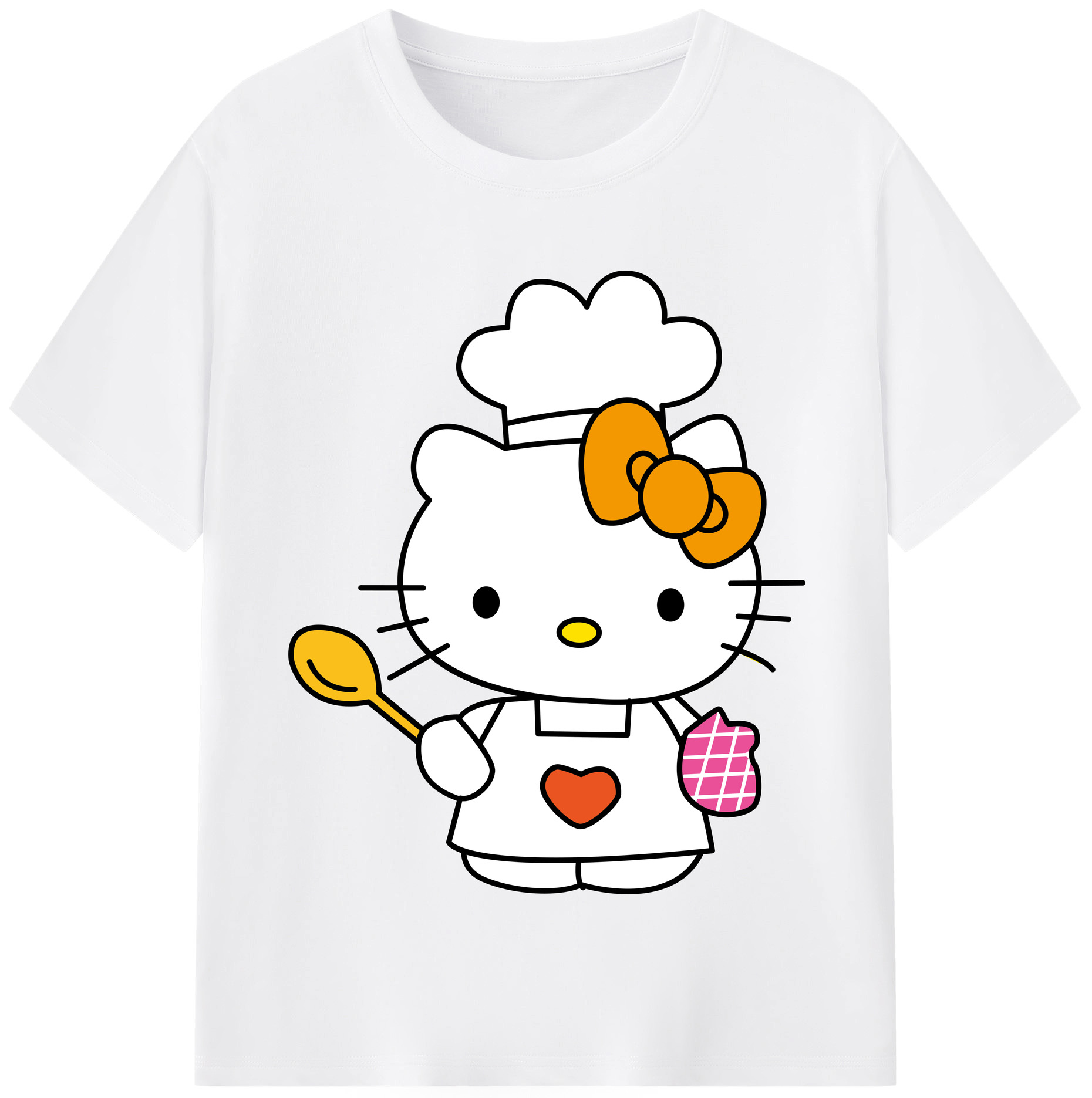 （画像用） Hello Kitty ハローキティ 綿100％半袖Tシャツ（フロントプリント）