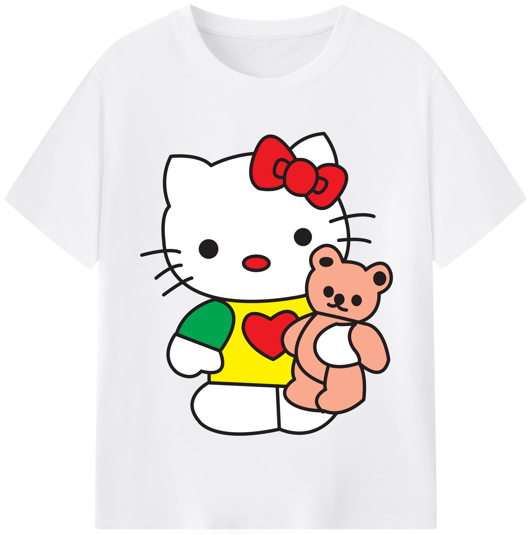（画像用） Hello Kitty ハローキティ 綿100％半袖Tシャツ（フロントプリント）