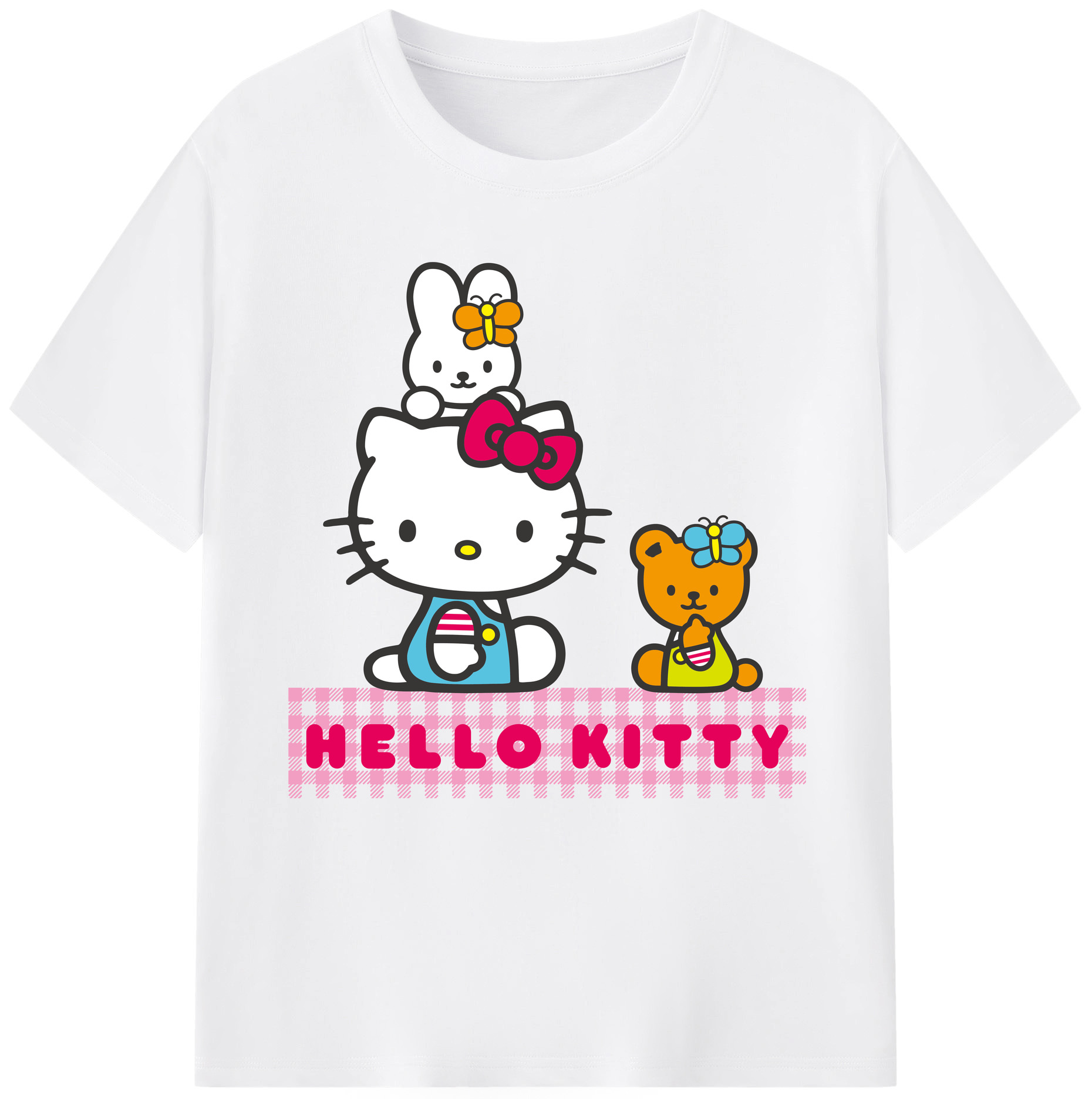 （画像用） Hello Kitty ハローキティ 綿100％半袖Tシャツ（フロントプリント）