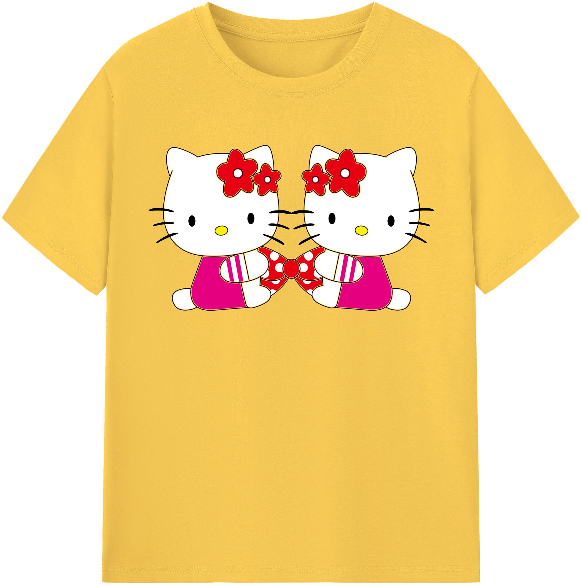 （画像用） Hello Kitty ハローキティ 綿100％半袖Tシャツ（フロントプリント）