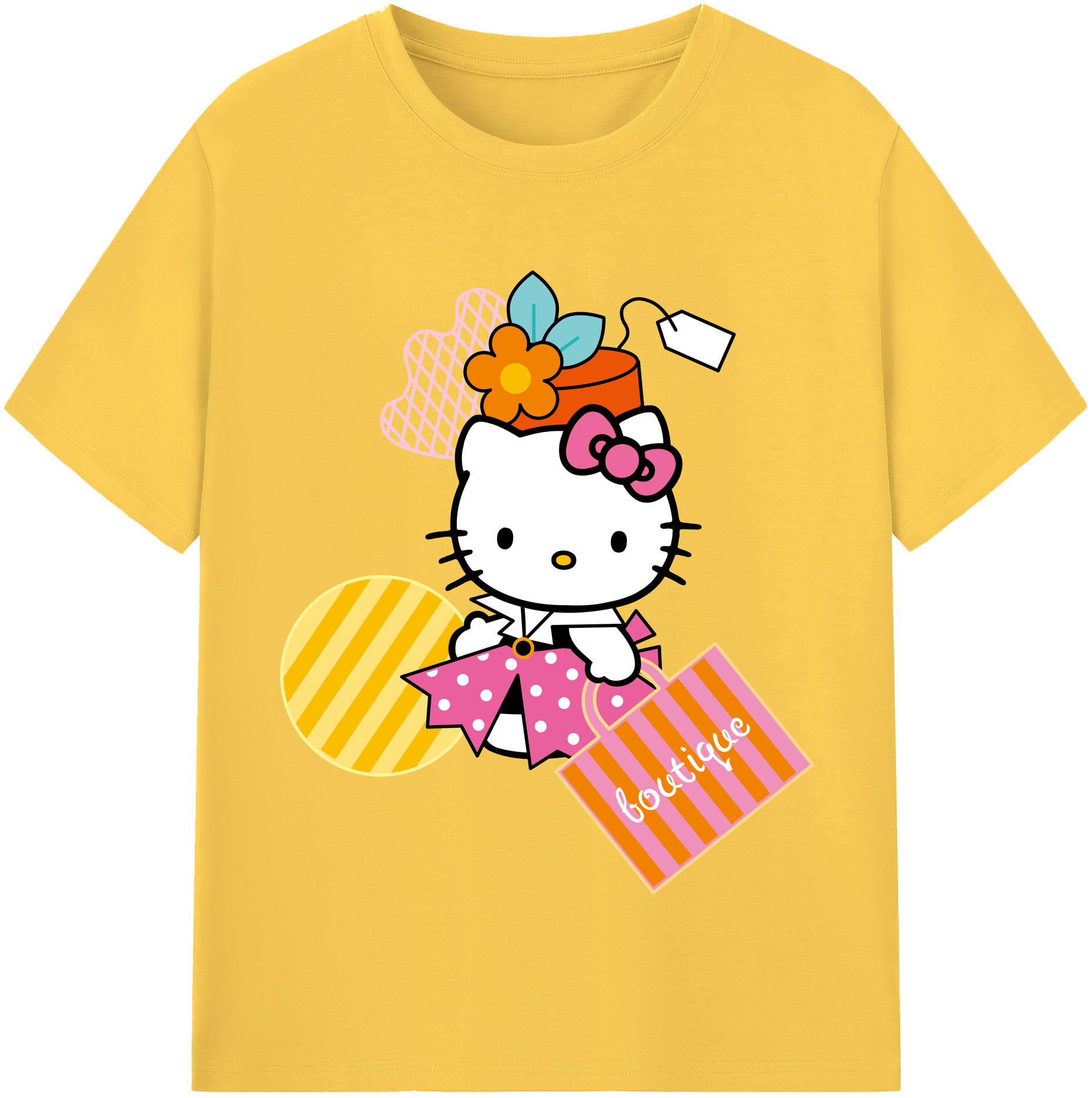 （画像用） Hello Kitty ハローキティ 綿100％半袖Tシャツ（フロントプリント）