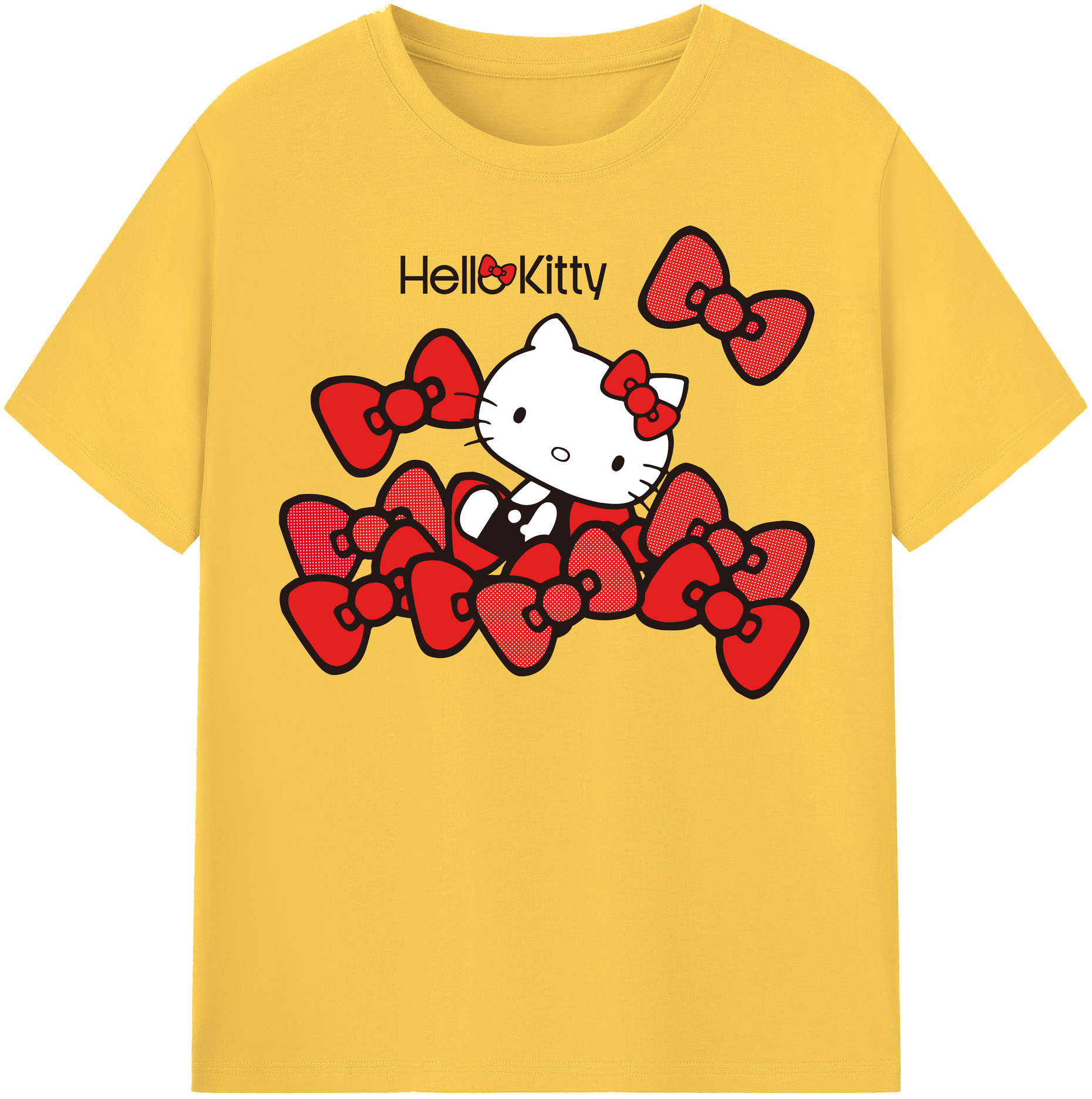 （画像用） Hello Kitty ハローキティ 綿100％半袖Tシャツ（フロントプリント）