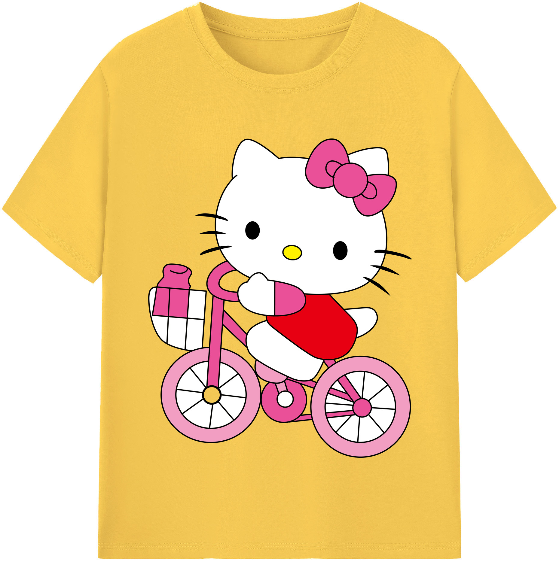 （画像用） Hello Kitty ハローキティ 綿100％半袖Tシャツ（フロントプリント）