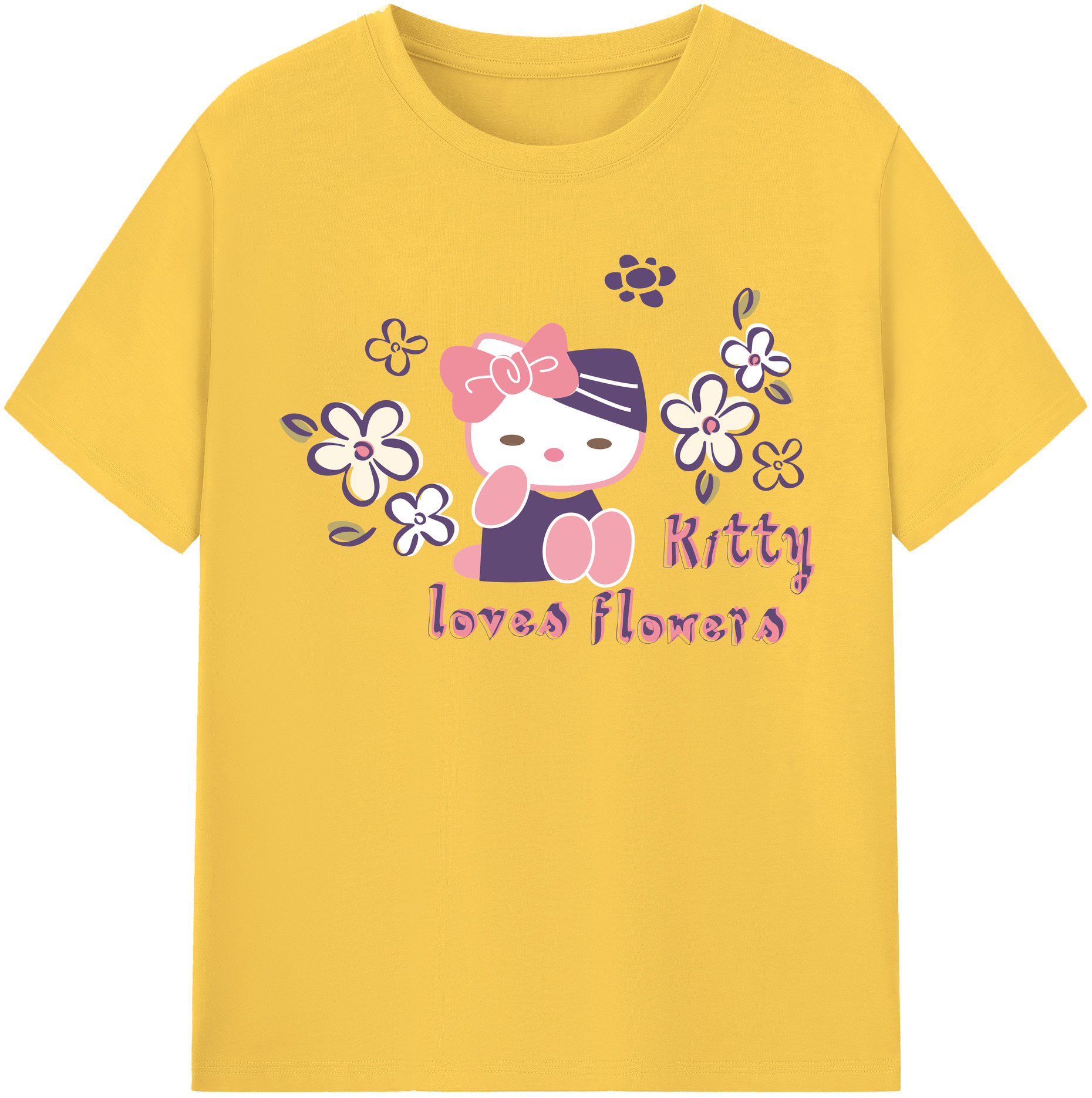 （画像用） Hello Kitty ハローキティ 綿100％半袖Tシャツ（フロントプリント）