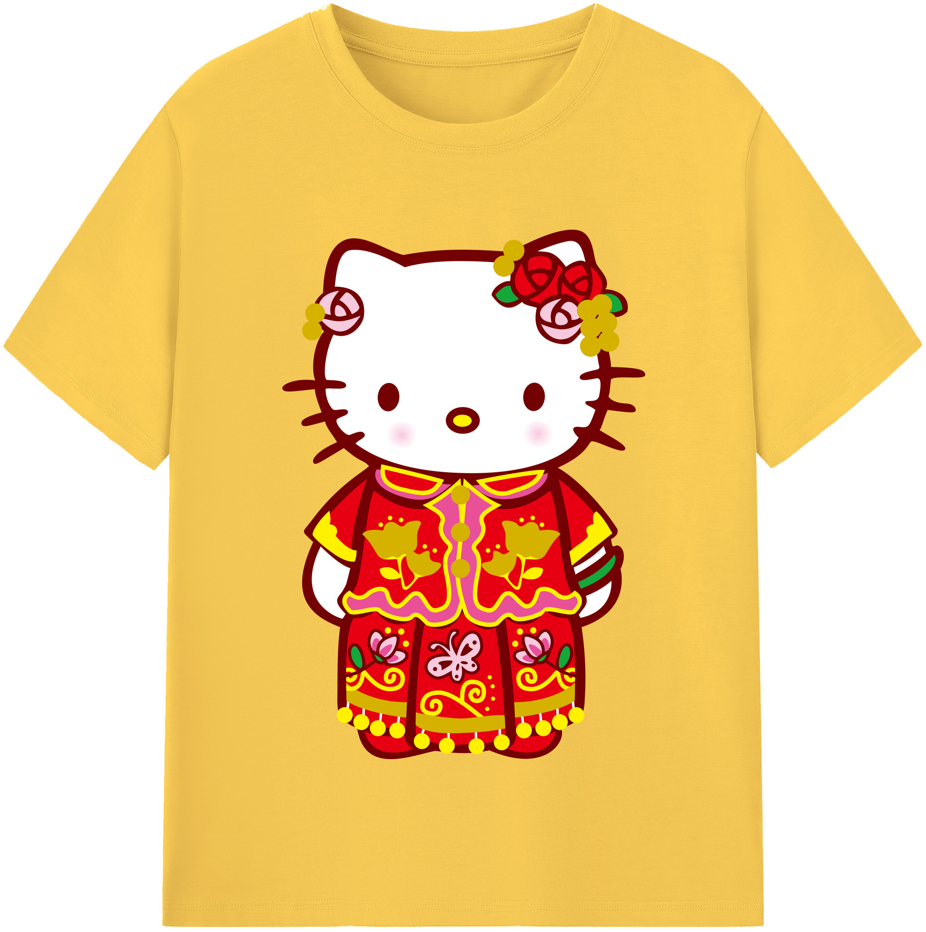 （画像用） Hello Kitty ハローキティ 綿100％半袖Tシャツ（フロントプリント）