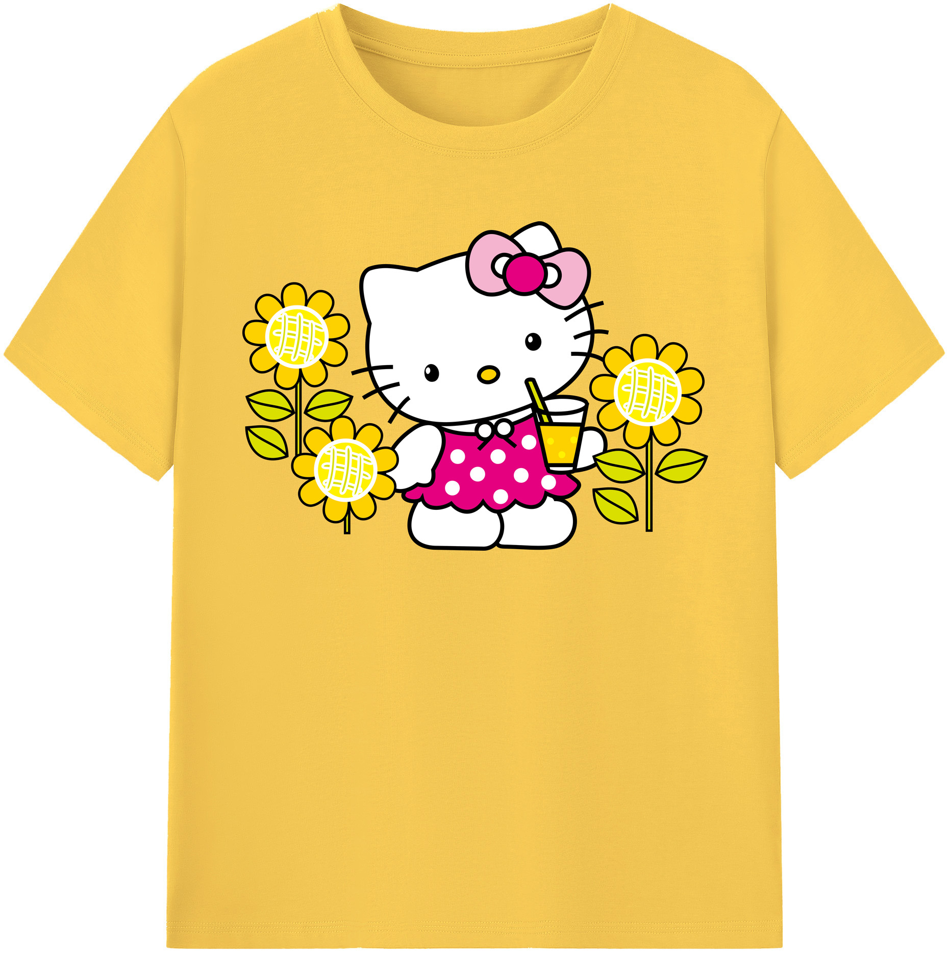 （画像用） Hello Kitty ハローキティ 綿100％半袖Tシャツ（フロントプリント）