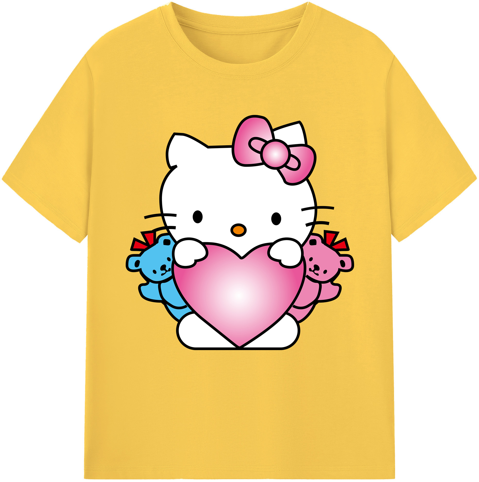 （画像用） Hello Kitty ハローキティ 綿100％半袖Tシャツ（フロントプリント）