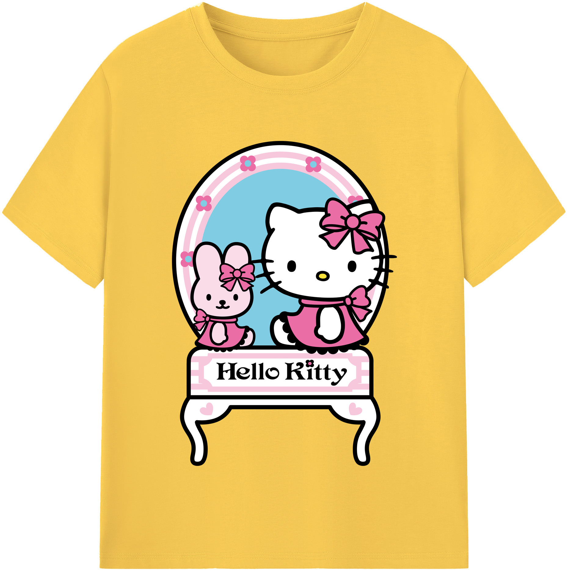 （画像用） Hello Kitty ハローキティ 綿100％半袖Tシャツ（フロントプリント）