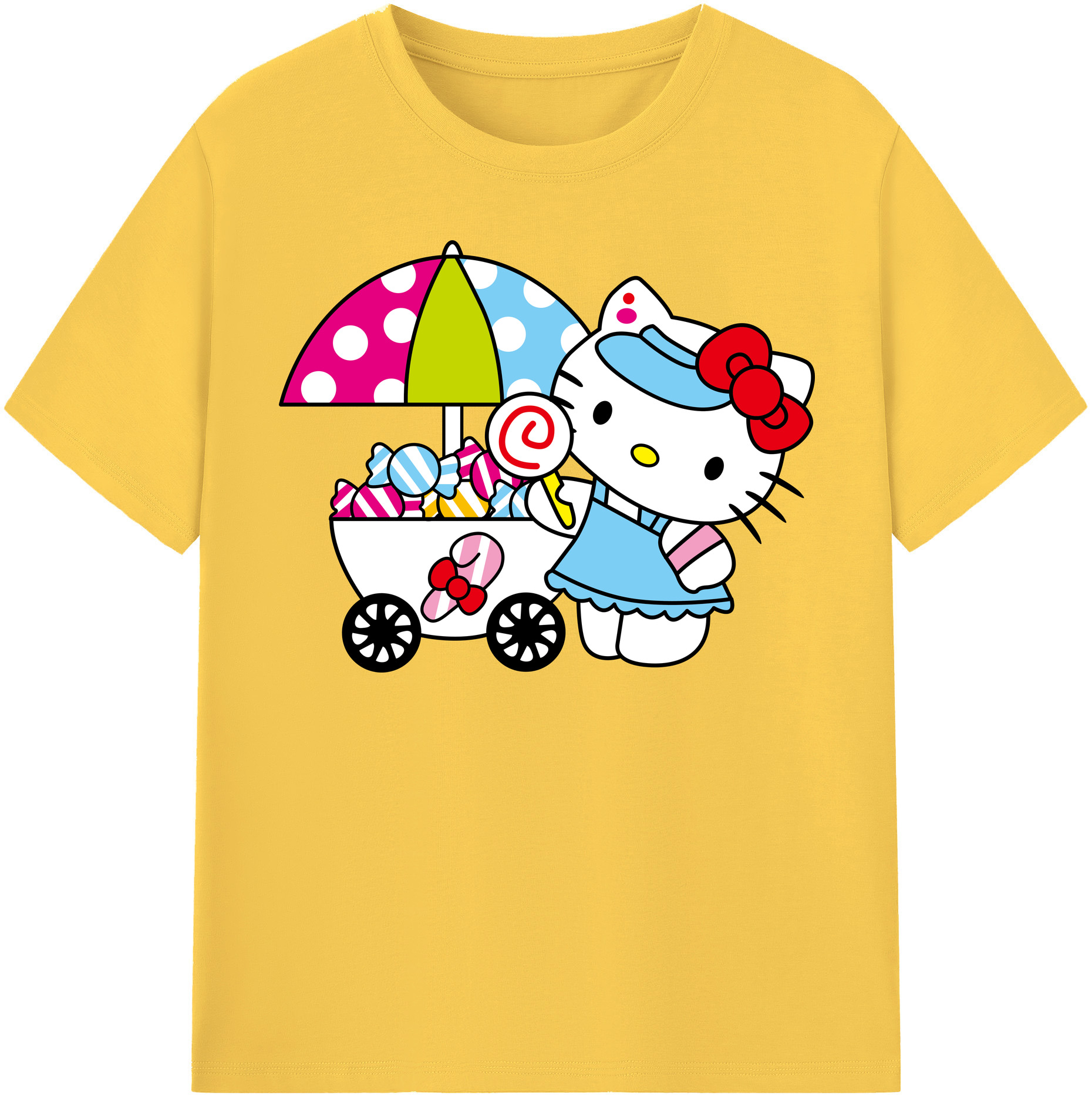 （画像用） Hello Kitty ハローキティ 綿100％半袖Tシャツ（フロントプリント）