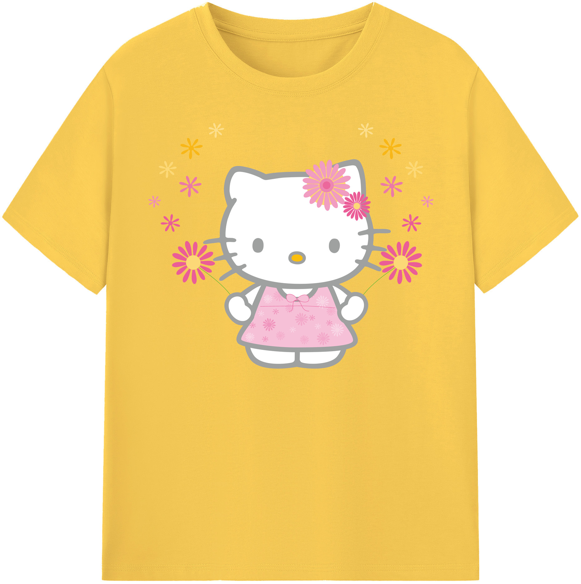 （画像用） Hello Kitty ハローキティ 綿100％半袖Tシャツ（フロントプリント）