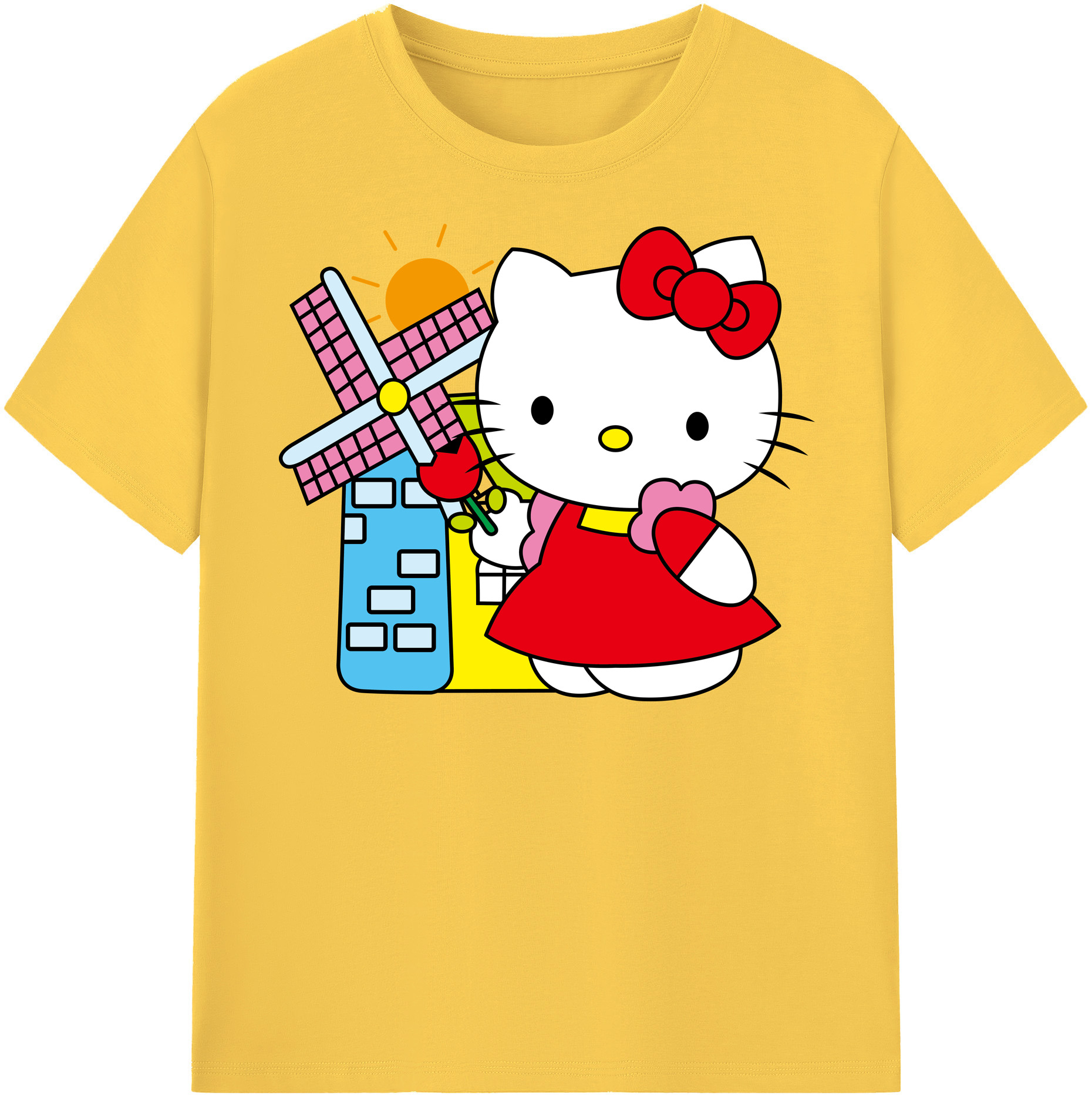 （画像用） Hello Kitty ハローキティ 綿100％半袖Tシャツ（フロントプリント）