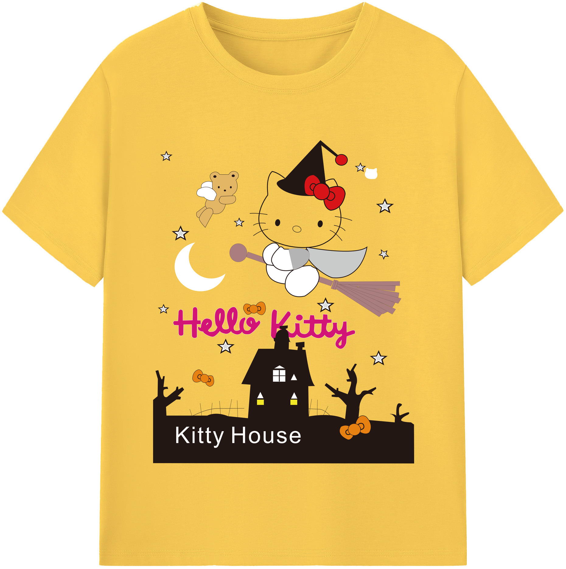 （画像用） Hello Kitty ハローキティ 綿100％半袖Tシャツ（フロントプリント）