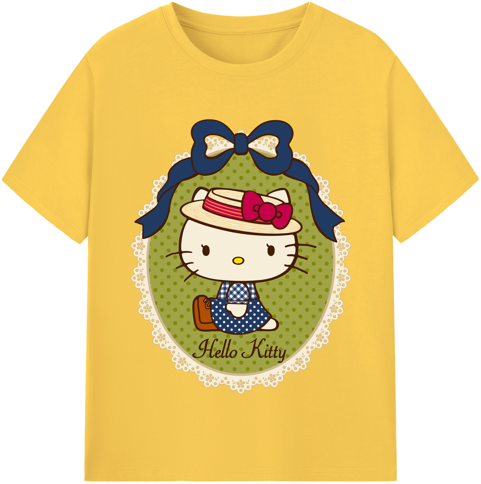 （画像用） Hello Kitty ハローキティ 綿100％半袖Tシャツ（フロントプリント）
