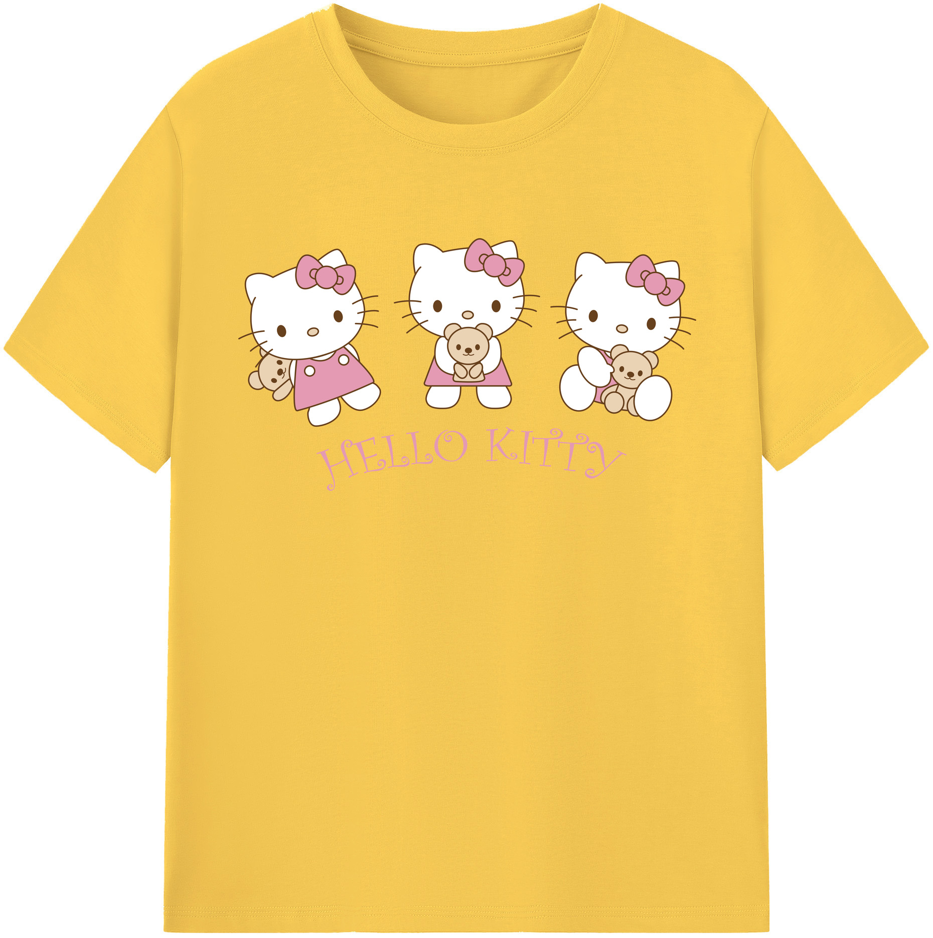 （画像用） Hello Kitty ハローキティ 綿100％半袖Tシャツ（フロントプリント）