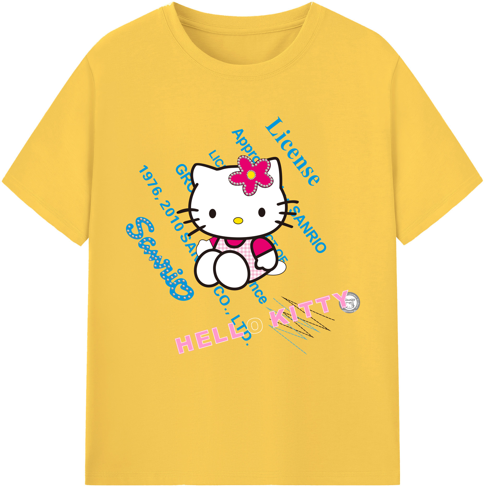 （画像用） Hello Kitty ハローキティ 綿100％半袖Tシャツ（フロントプリント）
