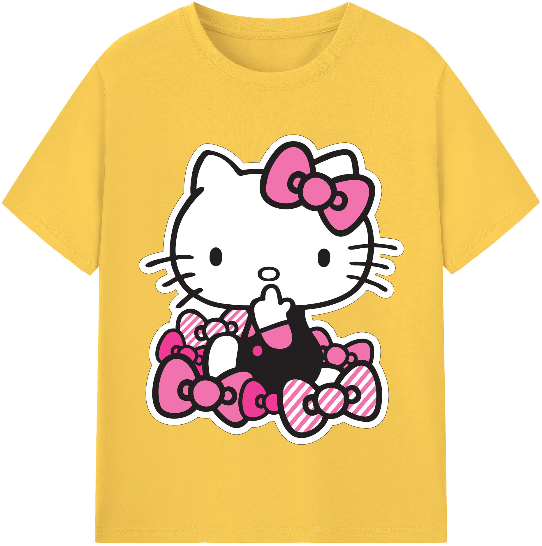 （画像用） Hello Kitty ハローキティ 綿100％半袖Tシャツ（フロントプリント）