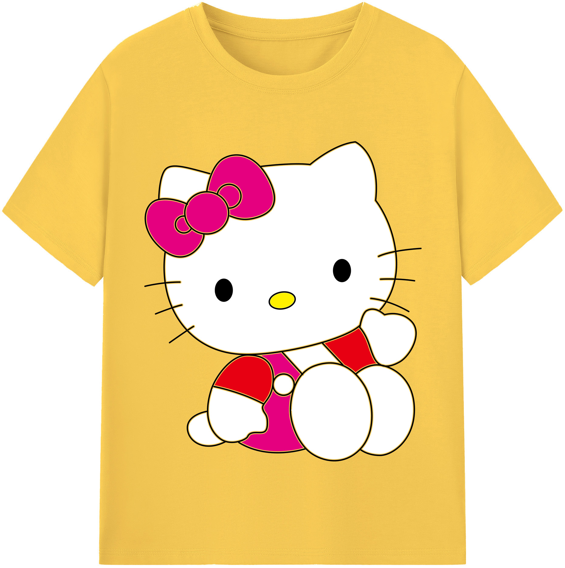 （画像用） Hello Kitty ハローキティ 綿100％半袖Tシャツ（フロントプリント）