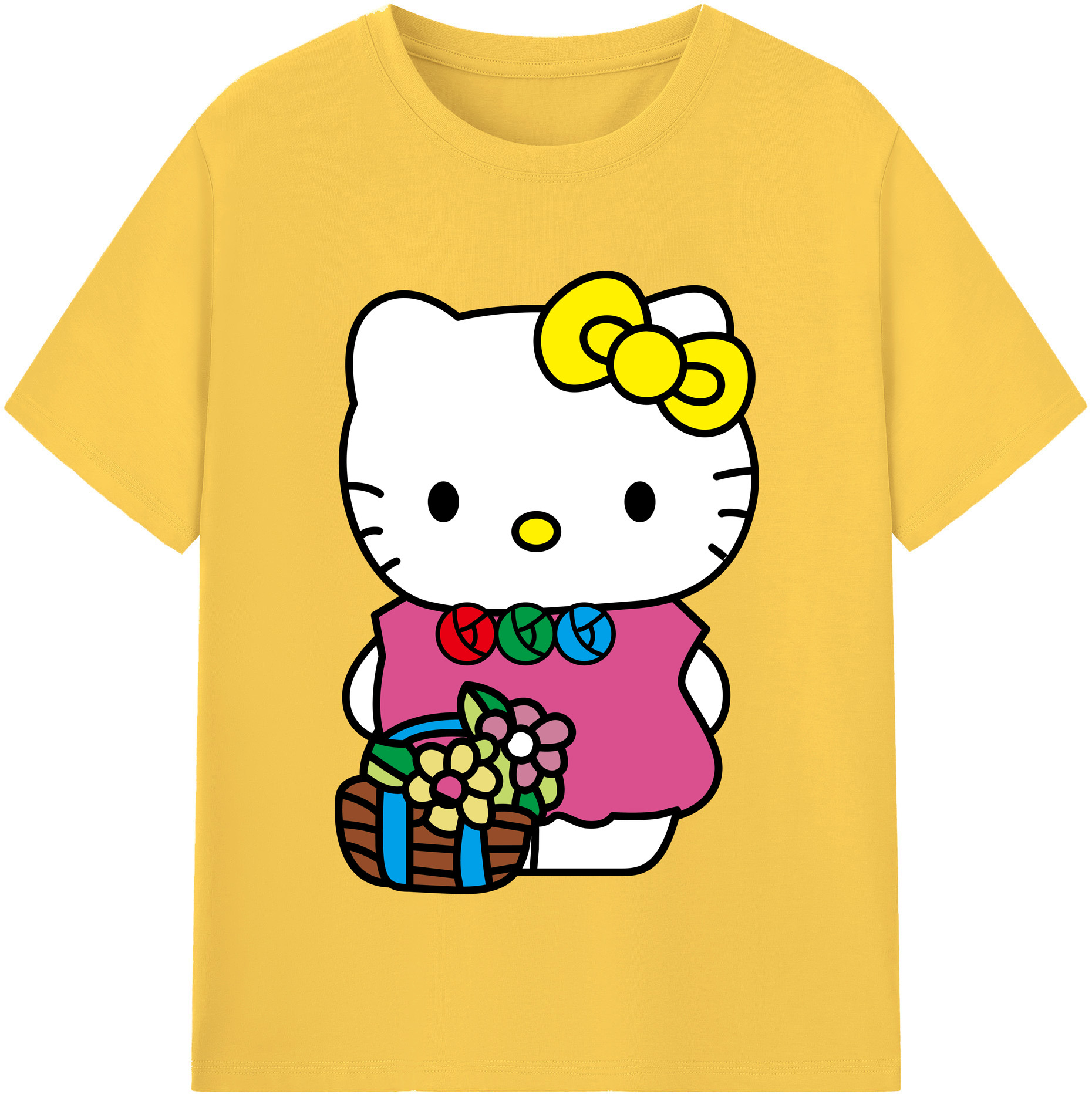 （画像用） Hello Kitty ハローキティ 綿100％半袖Tシャツ（フロントプリント）