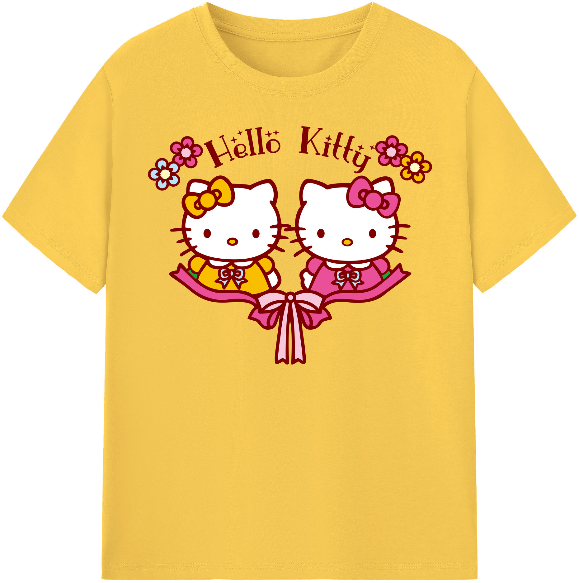 （画像用） Hello Kitty ハローキティ 綿100％半袖Tシャツ（フロントプリント）