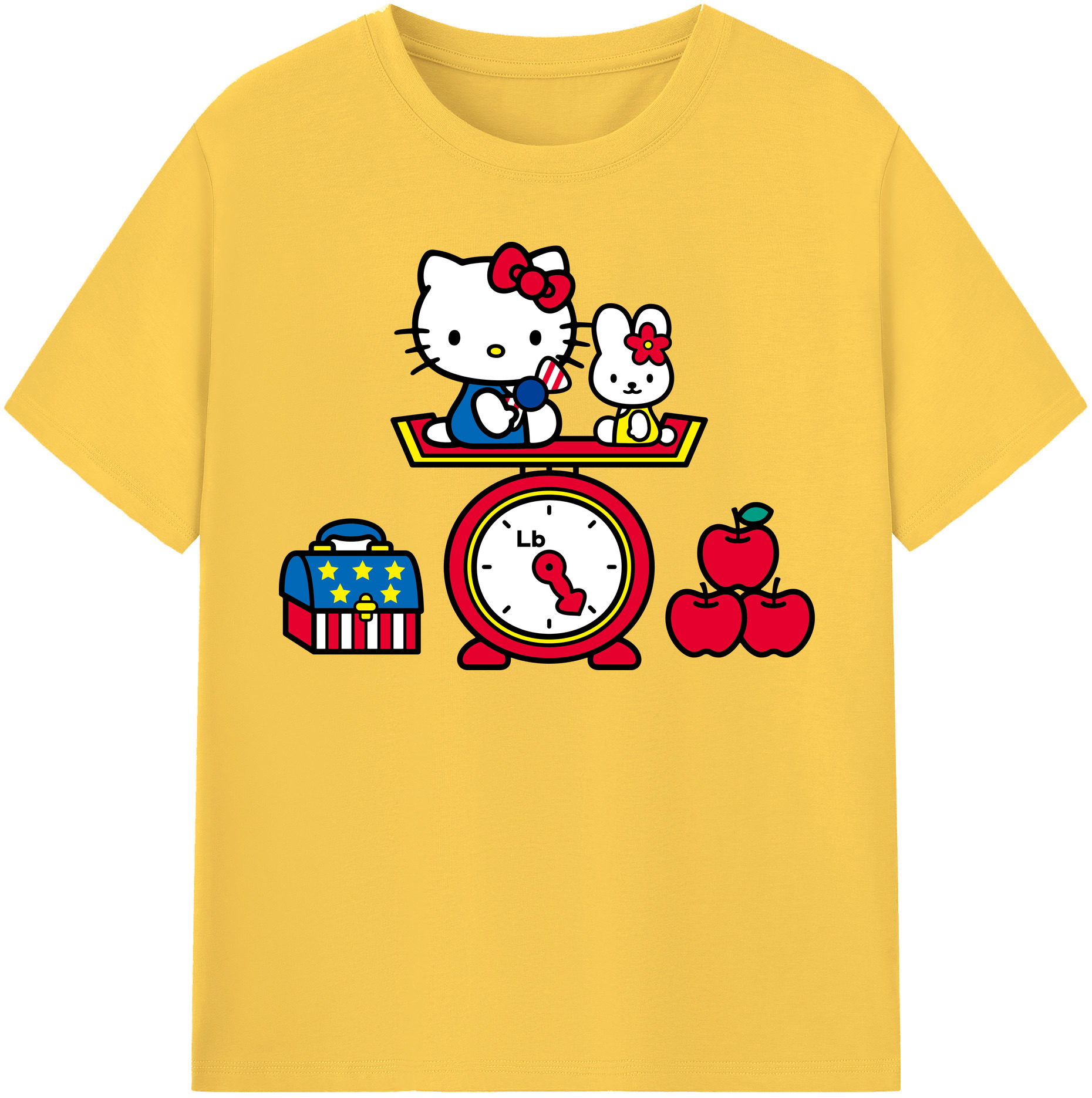 （画像用） Hello Kitty ハローキティ 綿100％半袖Tシャツ（フロントプリント）