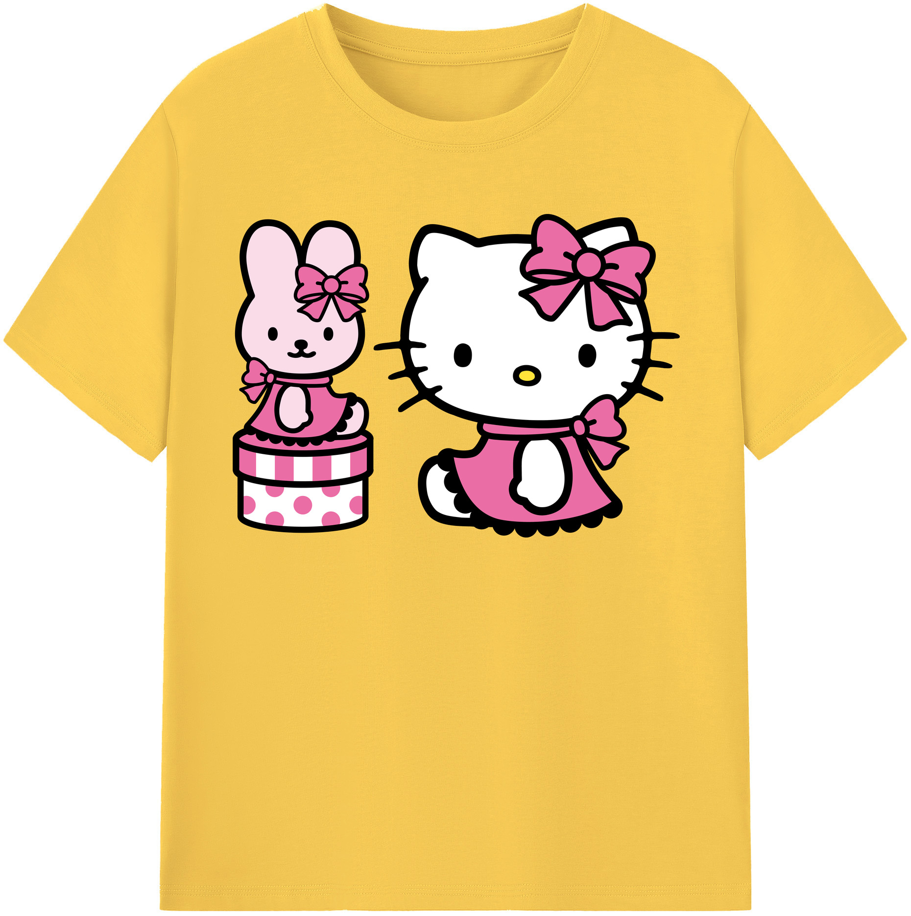 （画像用） Hello Kitty ハローキティ 綿100％半袖Tシャツ（フロントプリント）