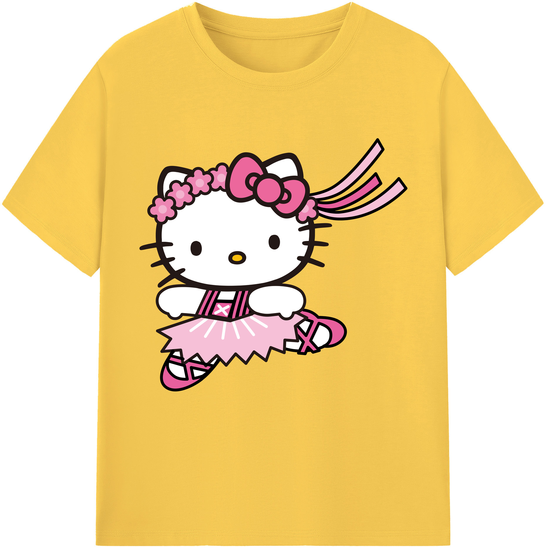 （画像用） Hello Kitty ハローキティ 綿100％半袖Tシャツ（フロントプリント）